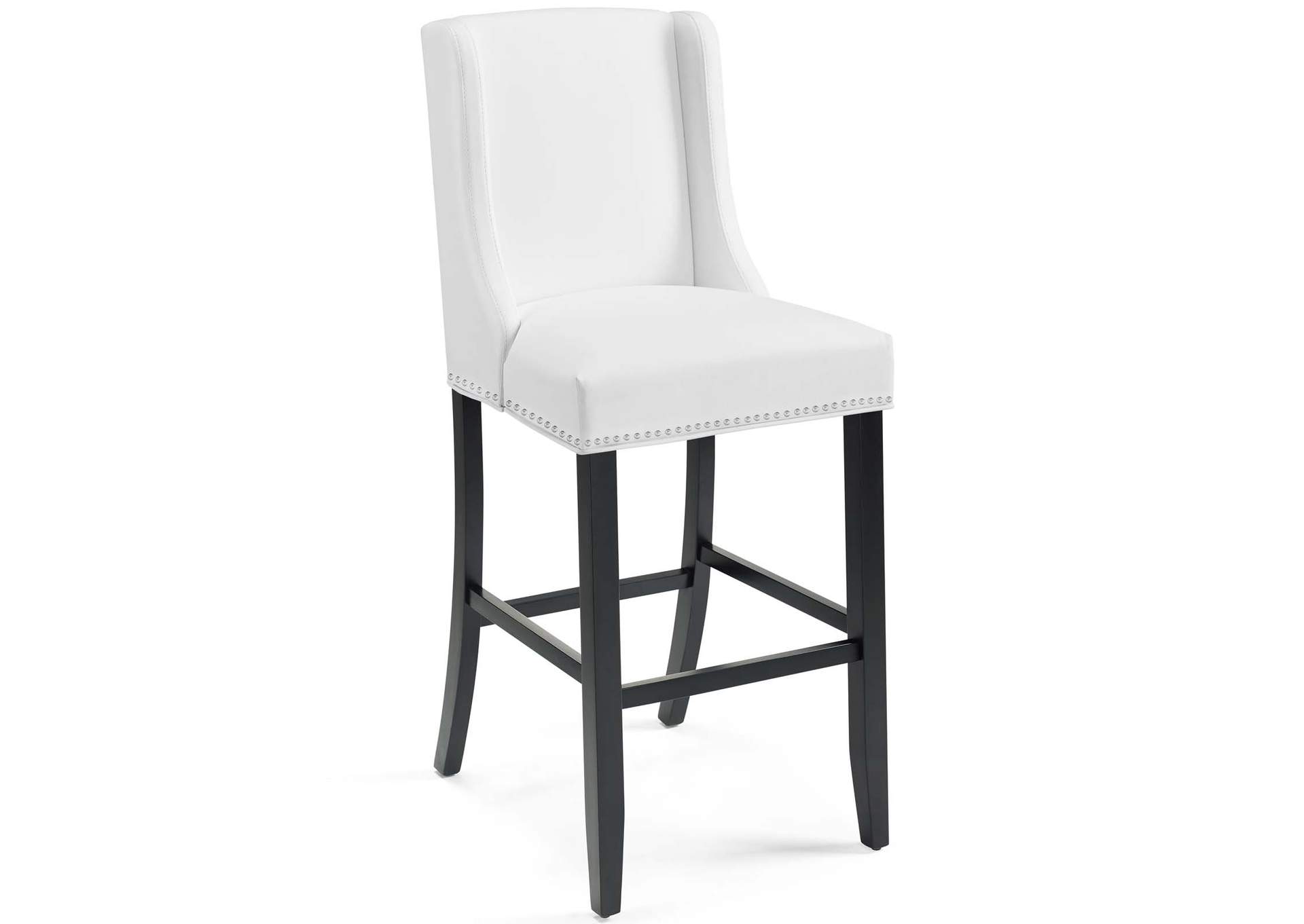 White Baron Faux Leather Bar Stool,Modway