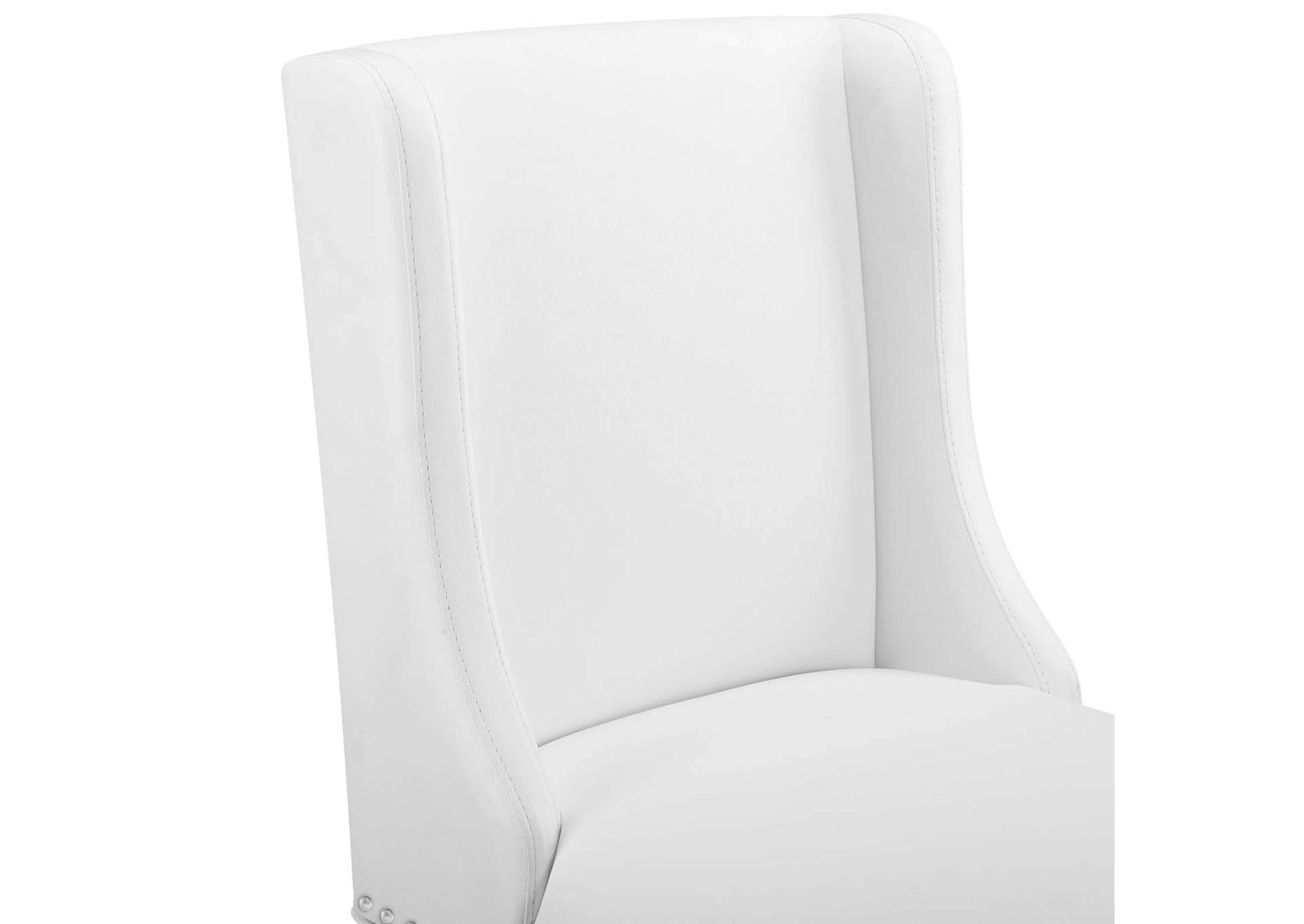White Baron Faux Leather Bar Stool,Modway