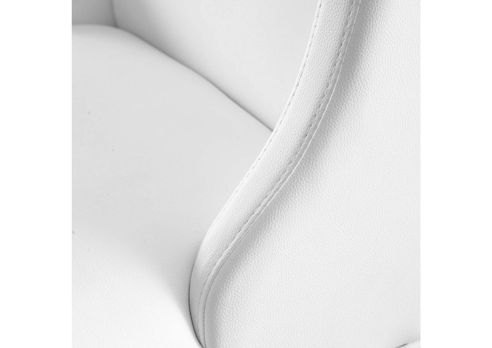 White Baron Faux Leather Bar Stool,Modway