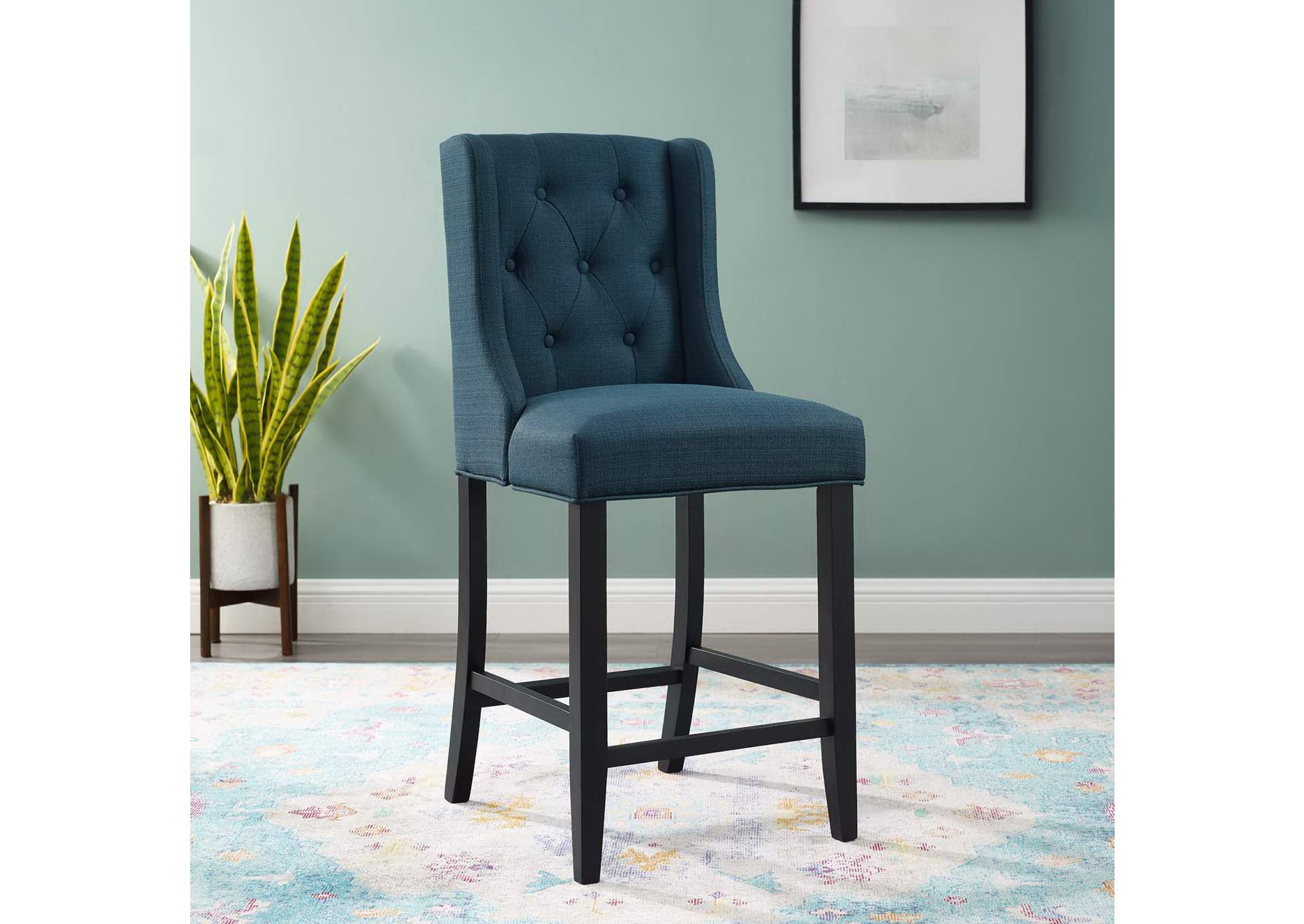 Azure Baronet Tufted Button Upholstered Fabric Counter Stool,Modway