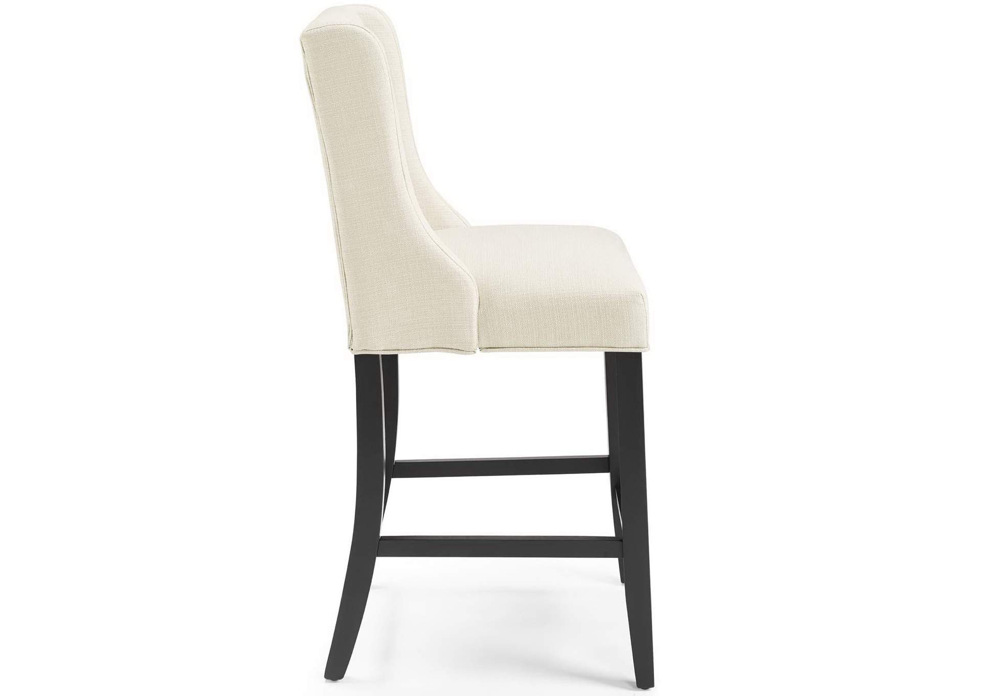 Beige Baronet Tufted Button Upholstered Fabric Counter Stool,Modway