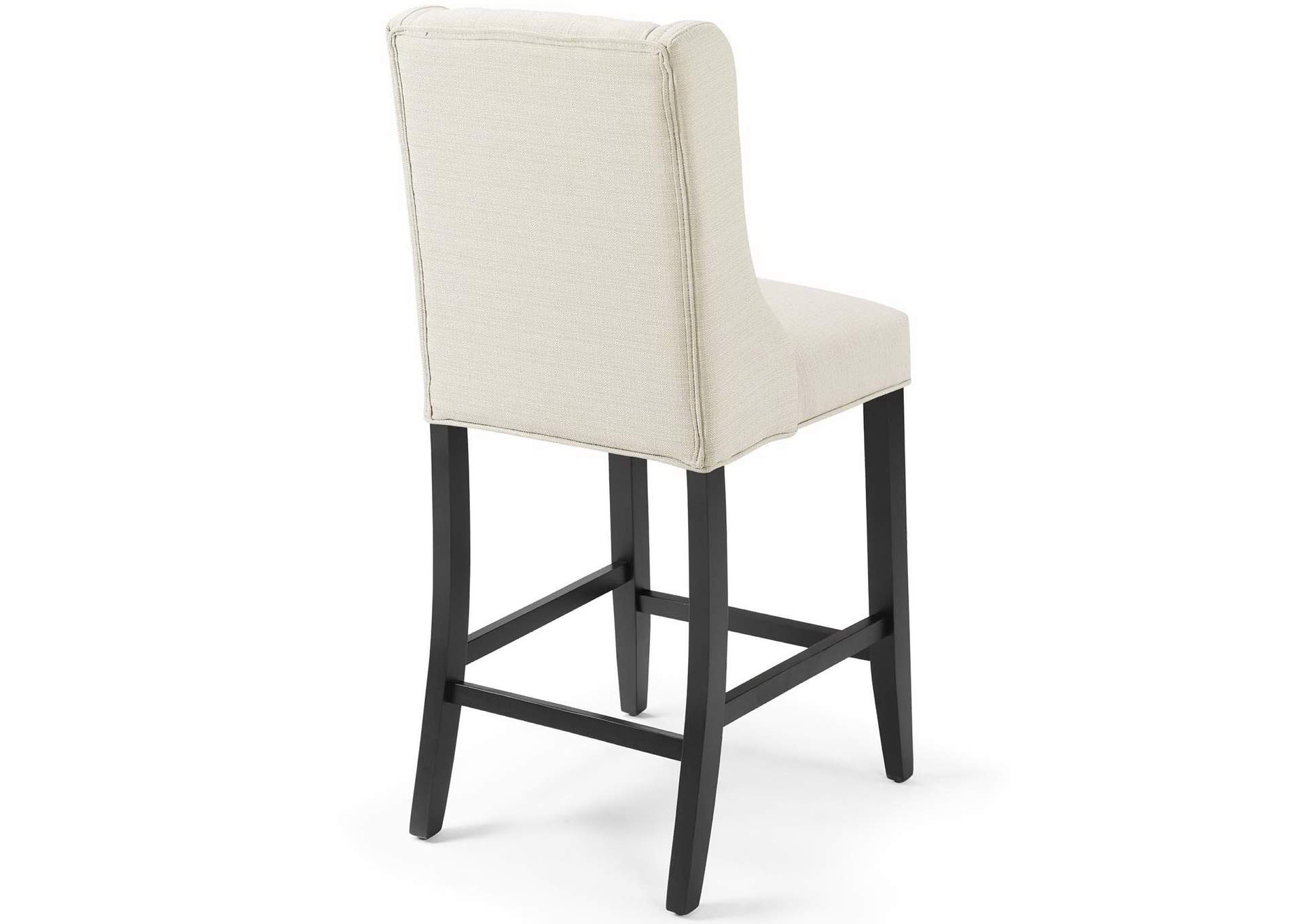 Beige Baronet Tufted Button Upholstered Fabric Counter Stool,Modway