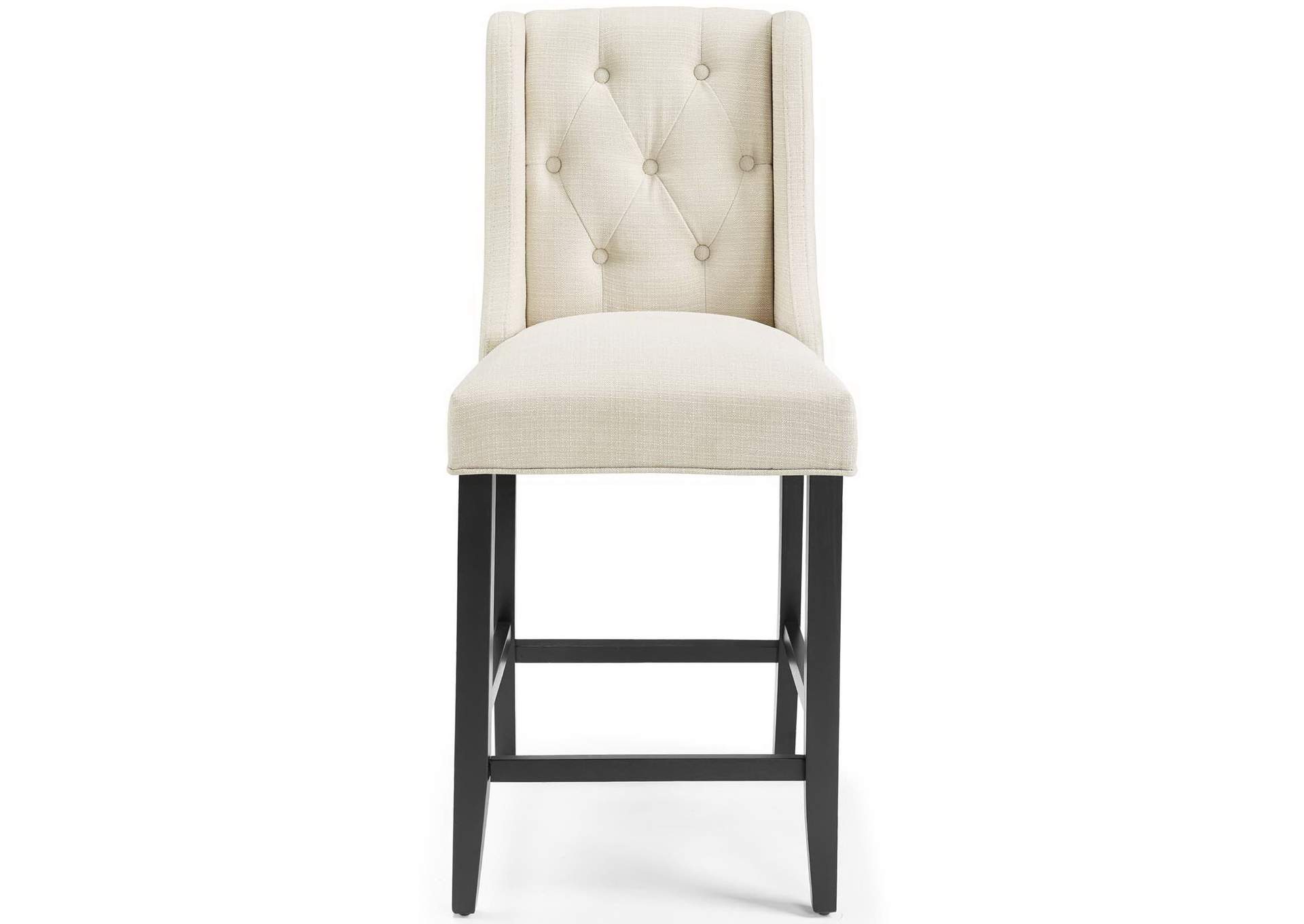 Beige Baronet Tufted Button Upholstered Fabric Counter Stool,Modway
