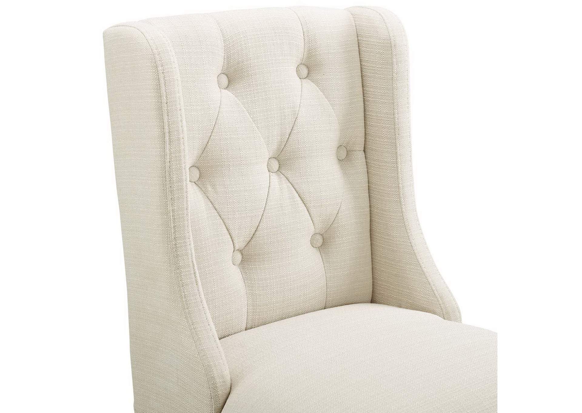 Beige Baronet Tufted Button Upholstered Fabric Counter Stool,Modway