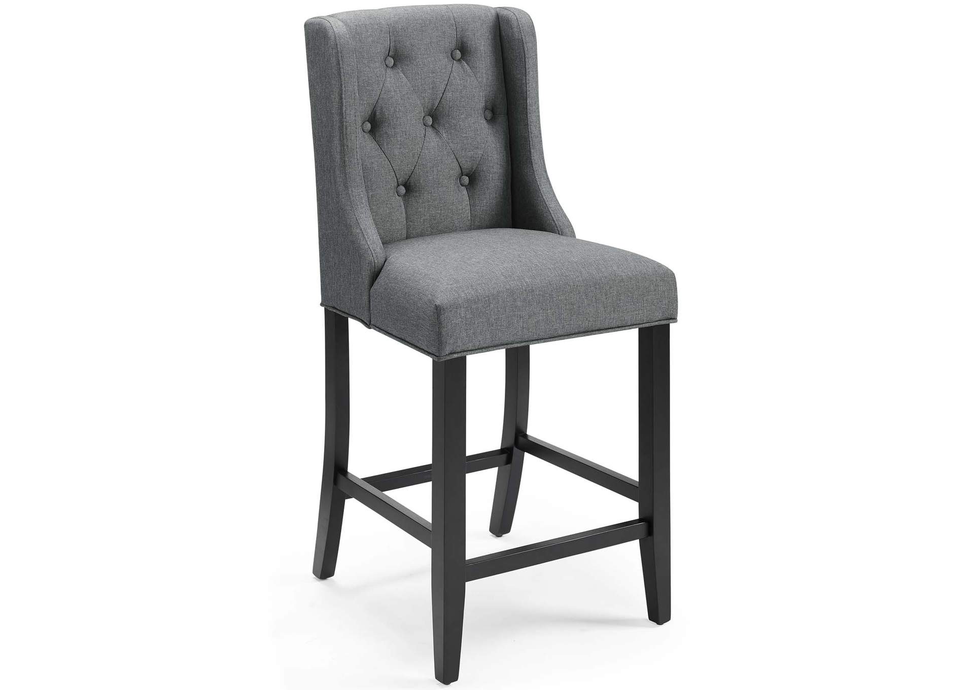 Gray Baronet Tufted Button Upholstered Fabric Counter Stool,Modway