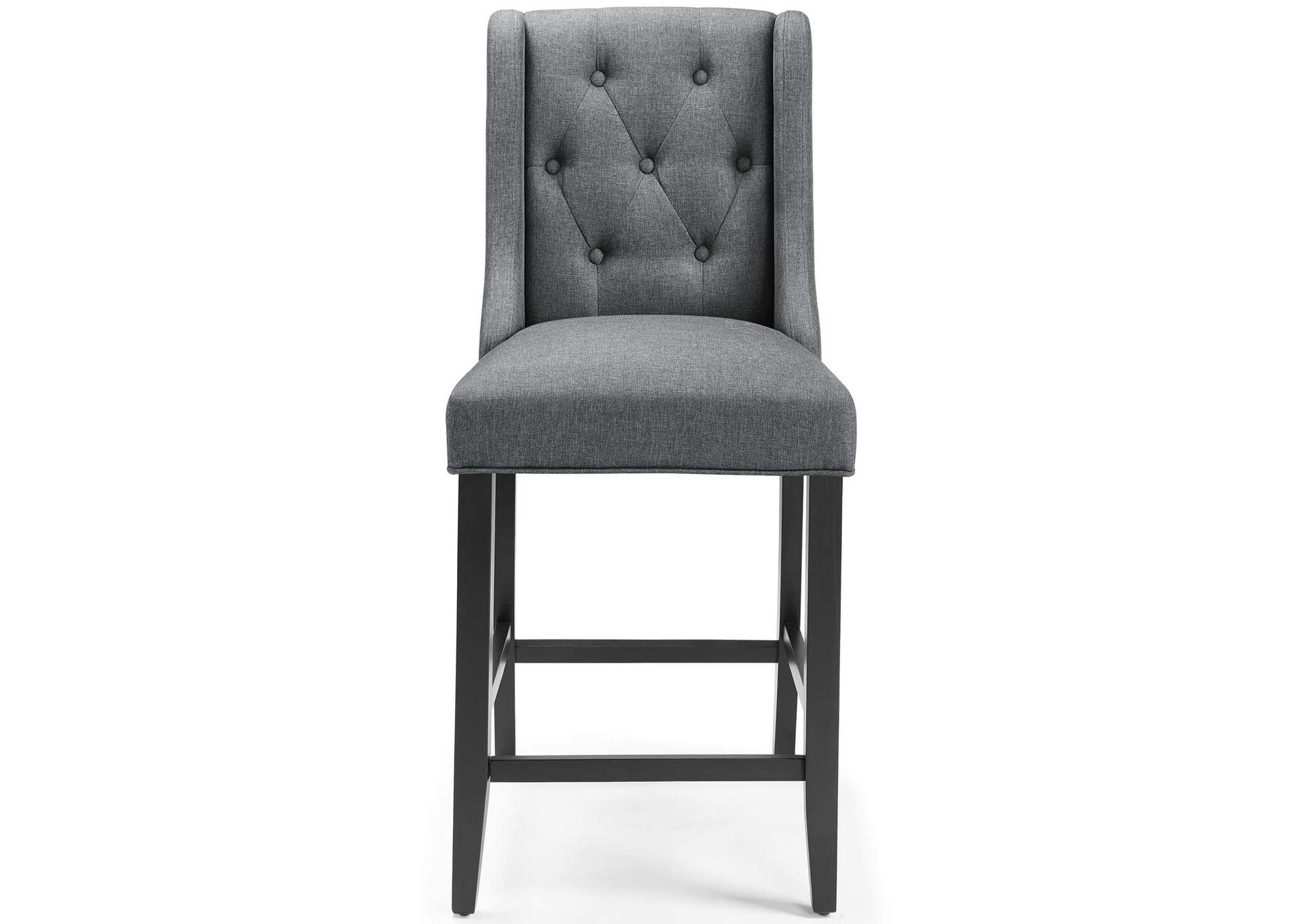 Gray Baronet Tufted Button Upholstered Fabric Counter Stool,Modway