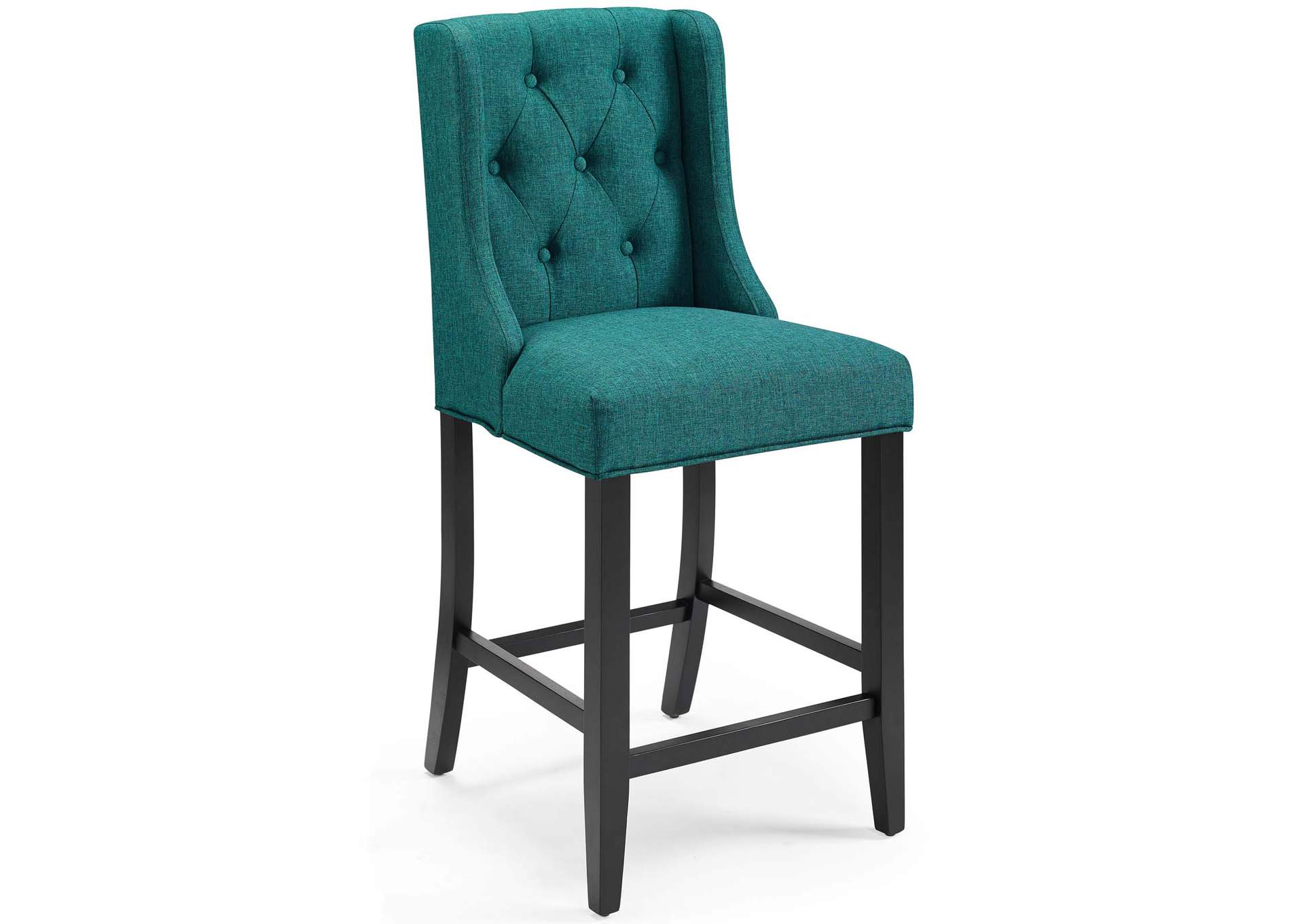 Teal Baronet Tufted Button Upholstered Fabric Counter Stool,Modway