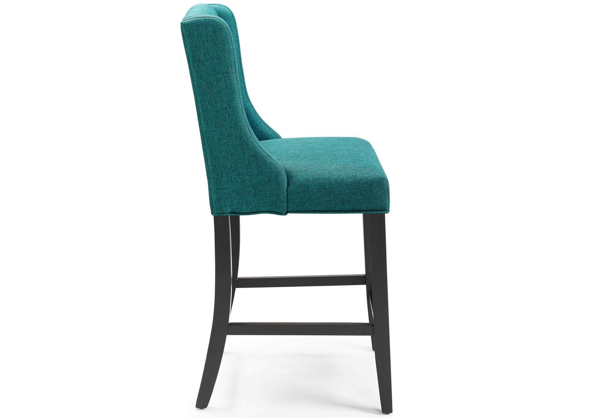 Teal Baronet Tufted Button Upholstered Fabric Counter Stool,Modway