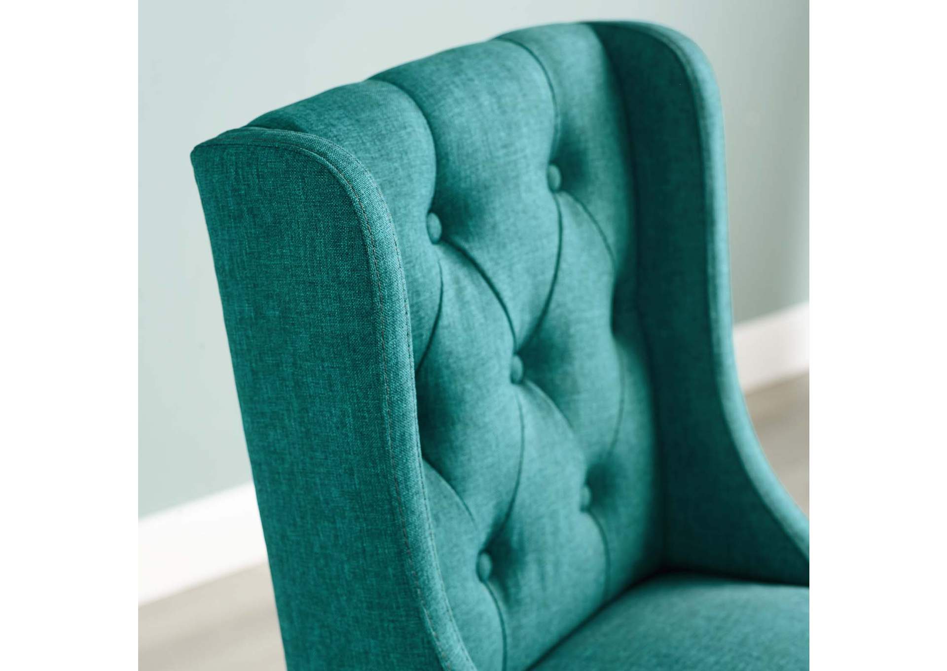Teal Baronet Tufted Button Upholstered Fabric Counter Stool,Modway