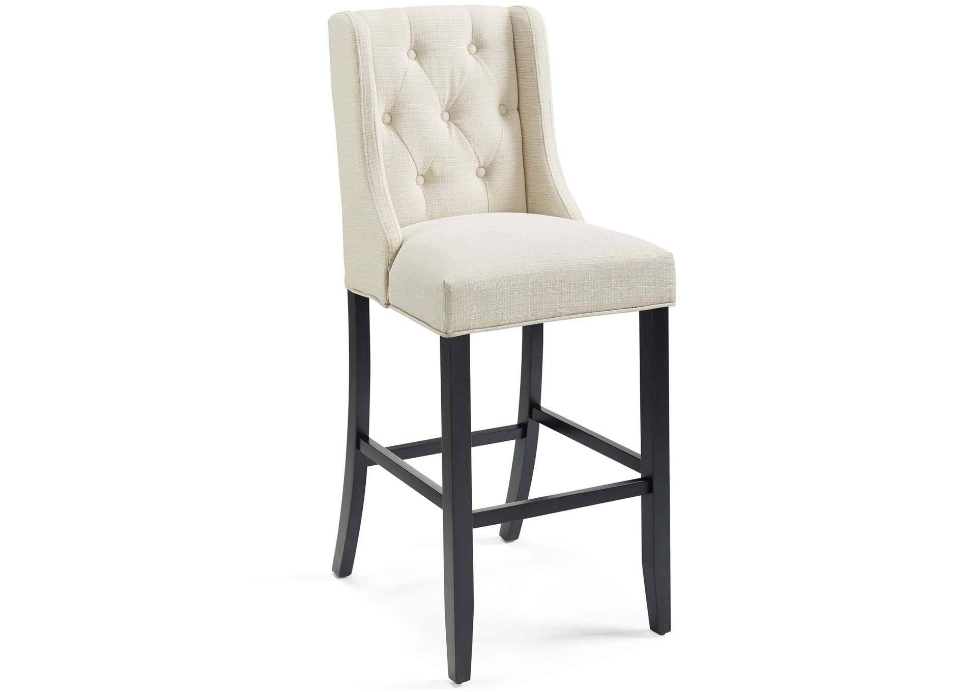 Beige Baronet Tufted Button Upholstered Fabric Bar Stool,Modway