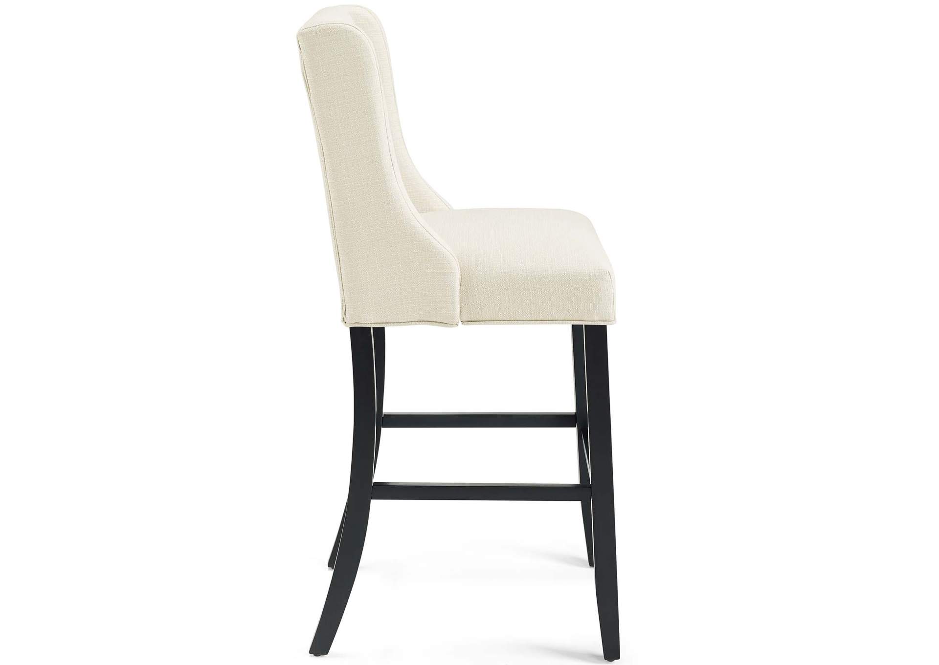 Beige Baronet Tufted Button Upholstered Fabric Bar Stool,Modway