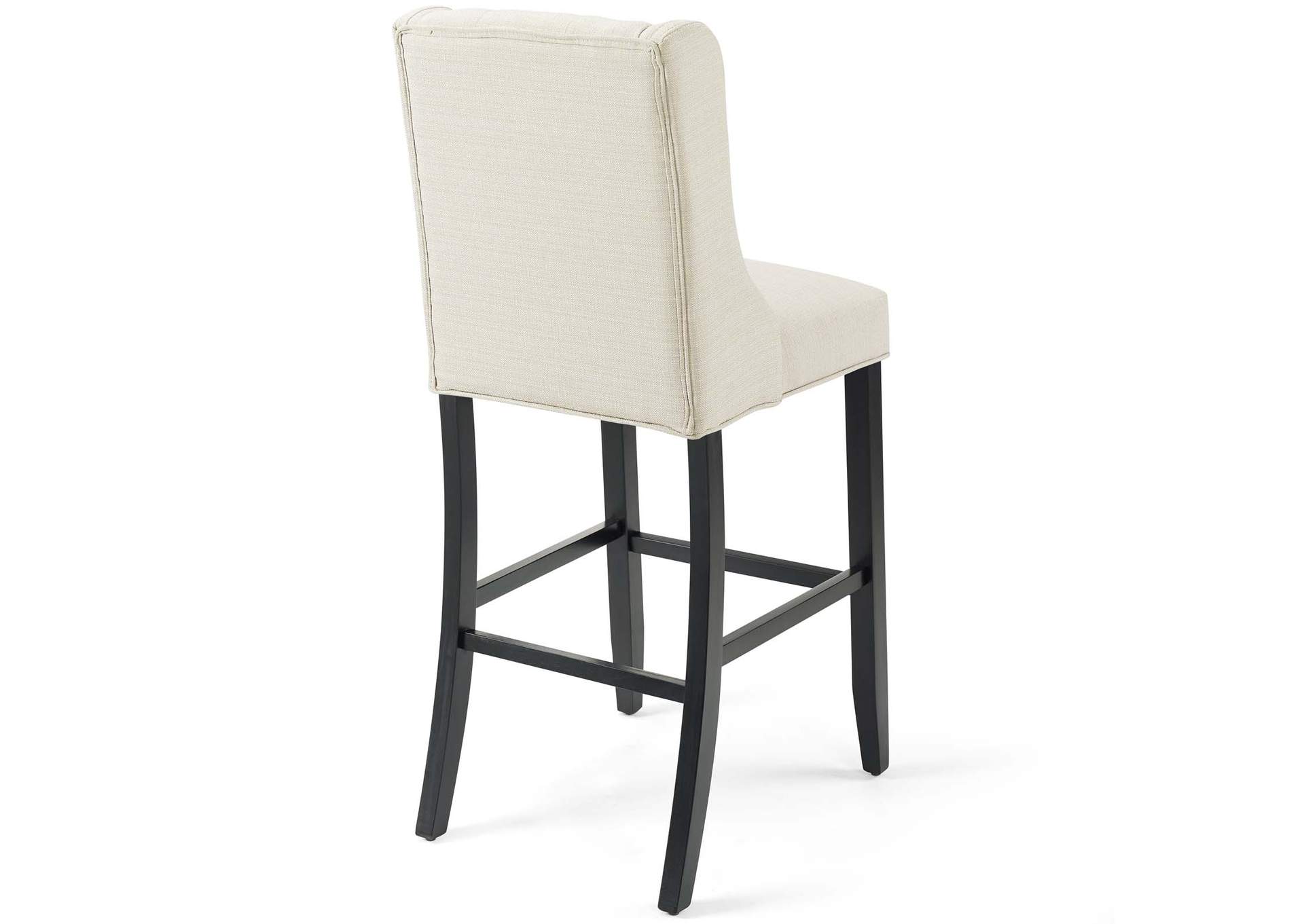 Beige Baronet Tufted Button Upholstered Fabric Bar Stool,Modway