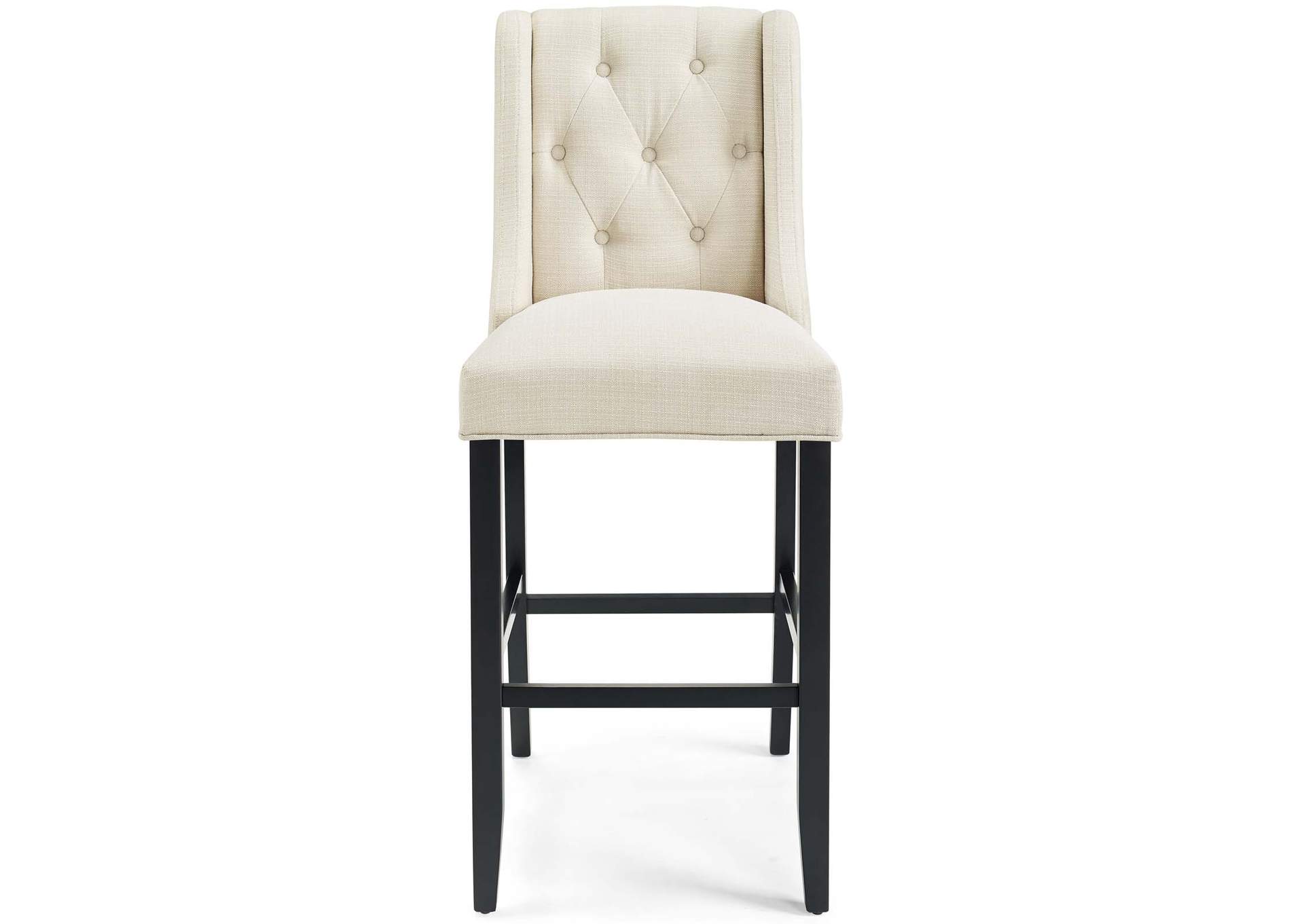Beige Baronet Tufted Button Upholstered Fabric Bar Stool,Modway