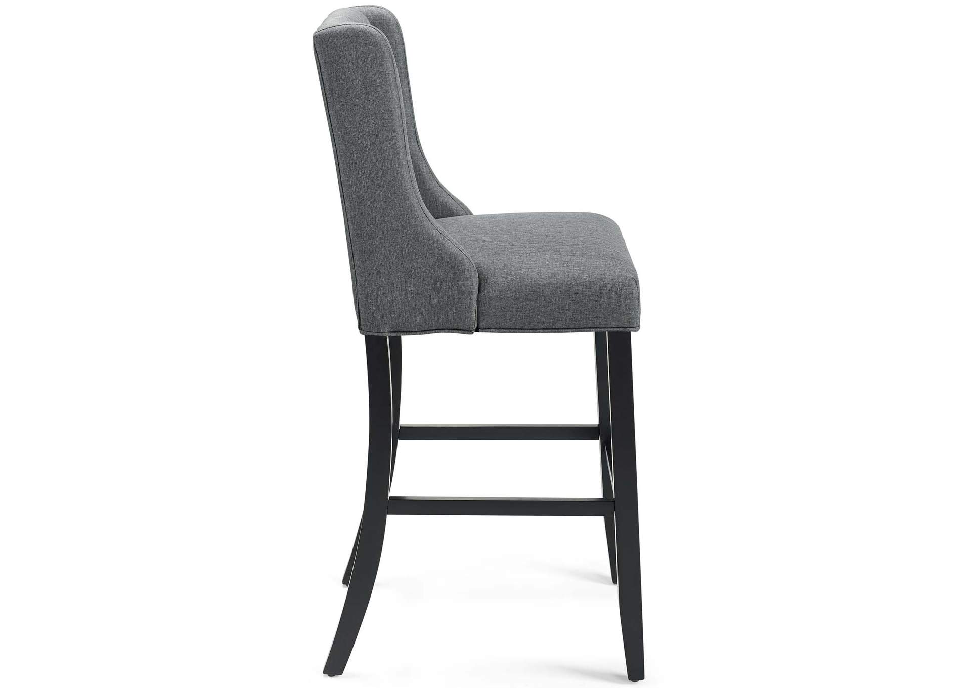 Gray Baronet Tufted Button Upholstered Fabric Bar Stool,Modway