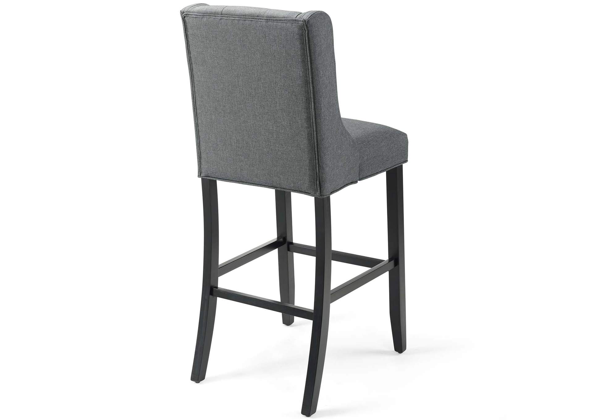 Gray Baronet Tufted Button Upholstered Fabric Bar Stool,Modway