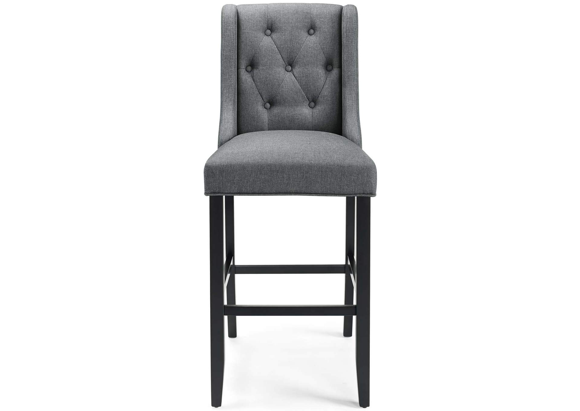 Gray Baronet Tufted Button Upholstered Fabric Bar Stool,Modway