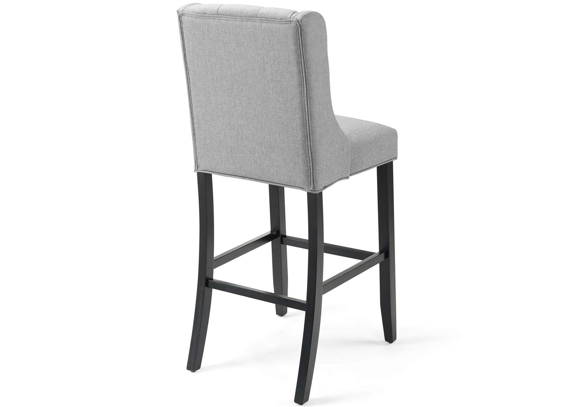 Light Gray Baronet Tufted Button Upholstered Fabric Bar Stool,Modway