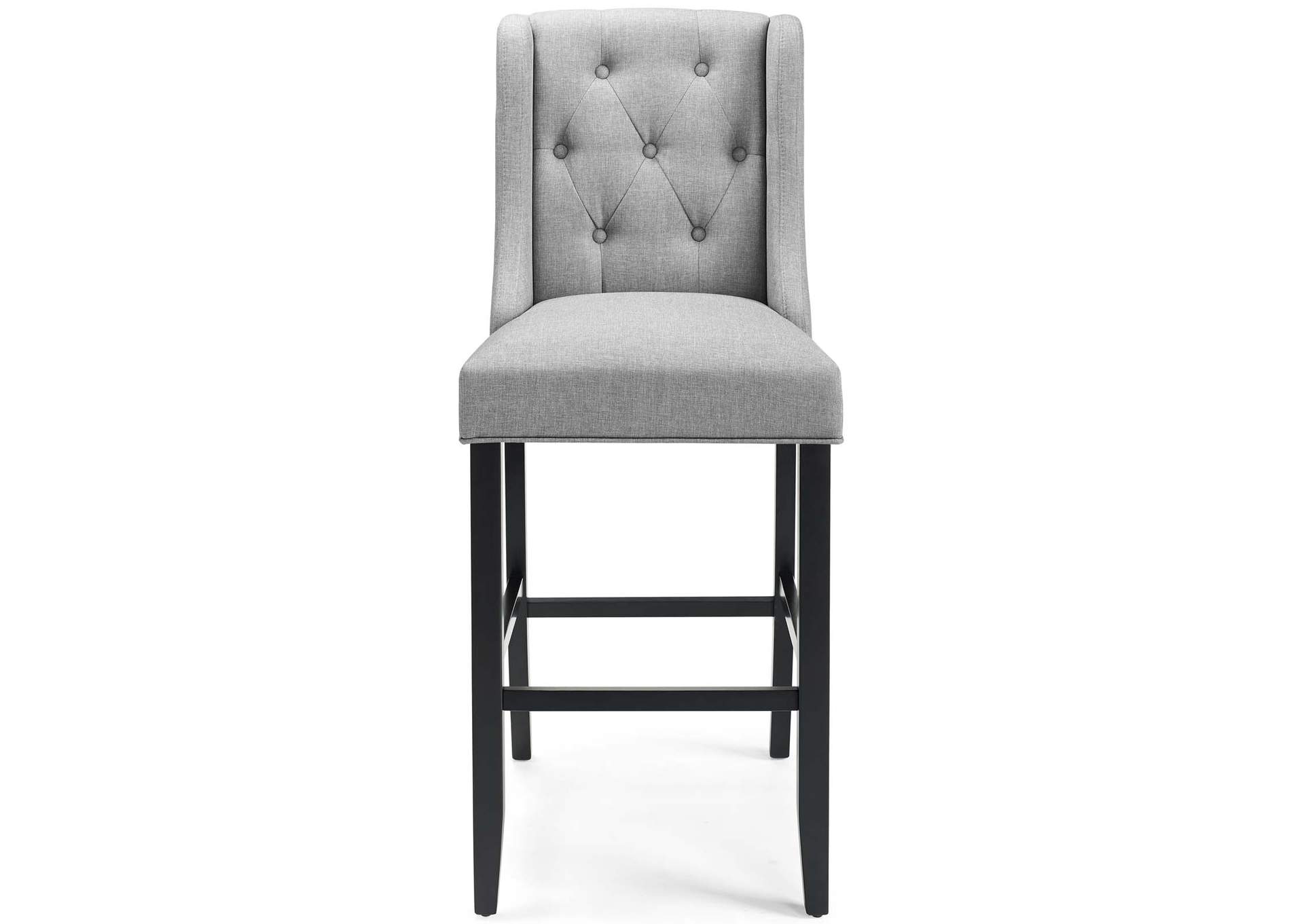 Light Gray Baronet Tufted Button Upholstered Fabric Bar Stool,Modway