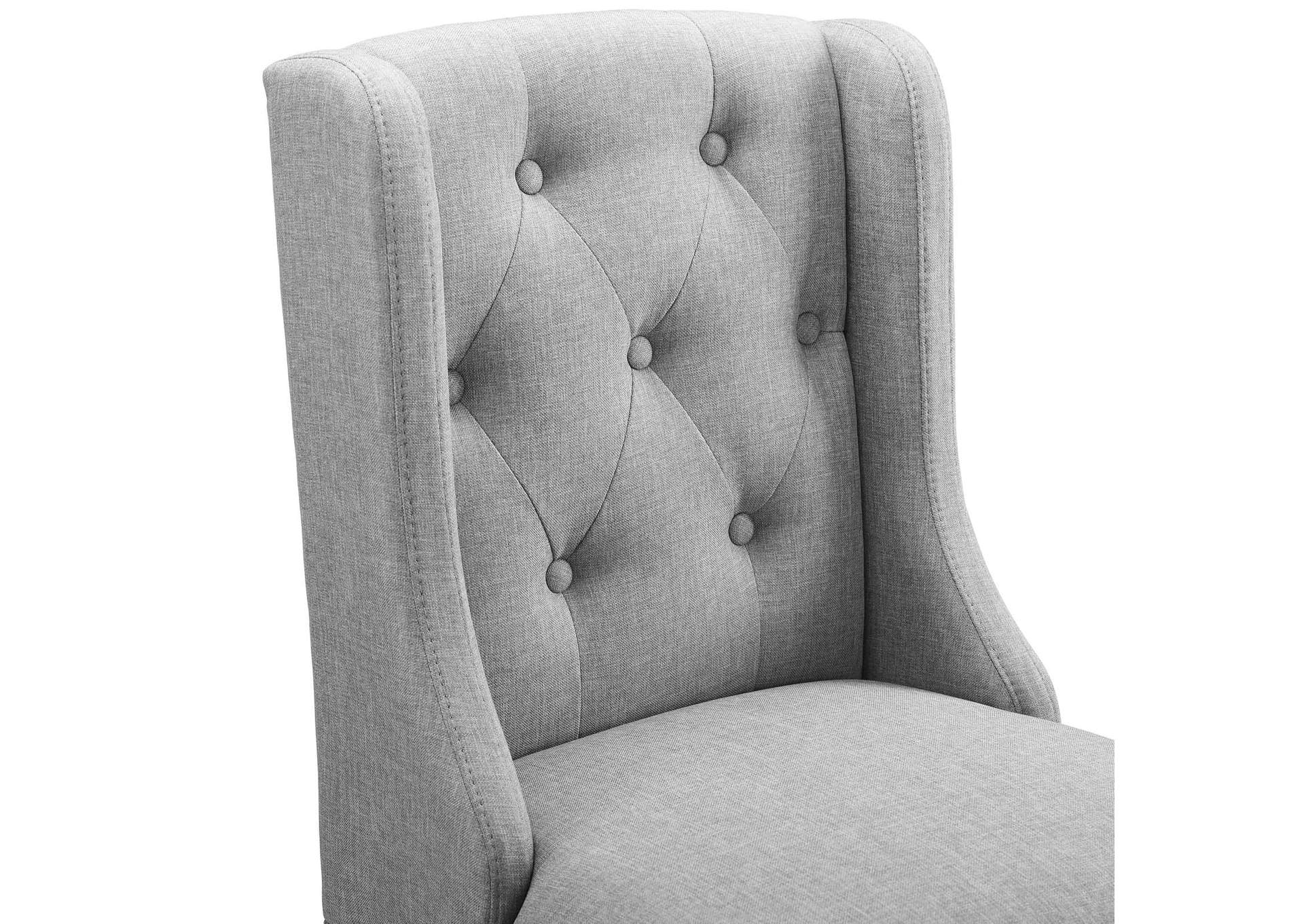 Light Gray Baronet Tufted Button Upholstered Fabric Bar Stool,Modway