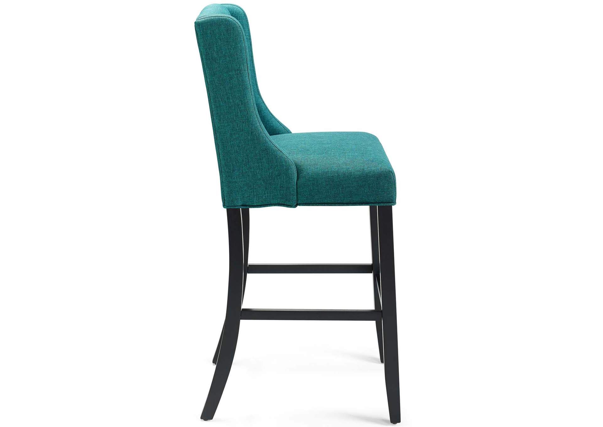 Teal Baronet Tufted Button Upholstered Fabric Bar Stool,Modway