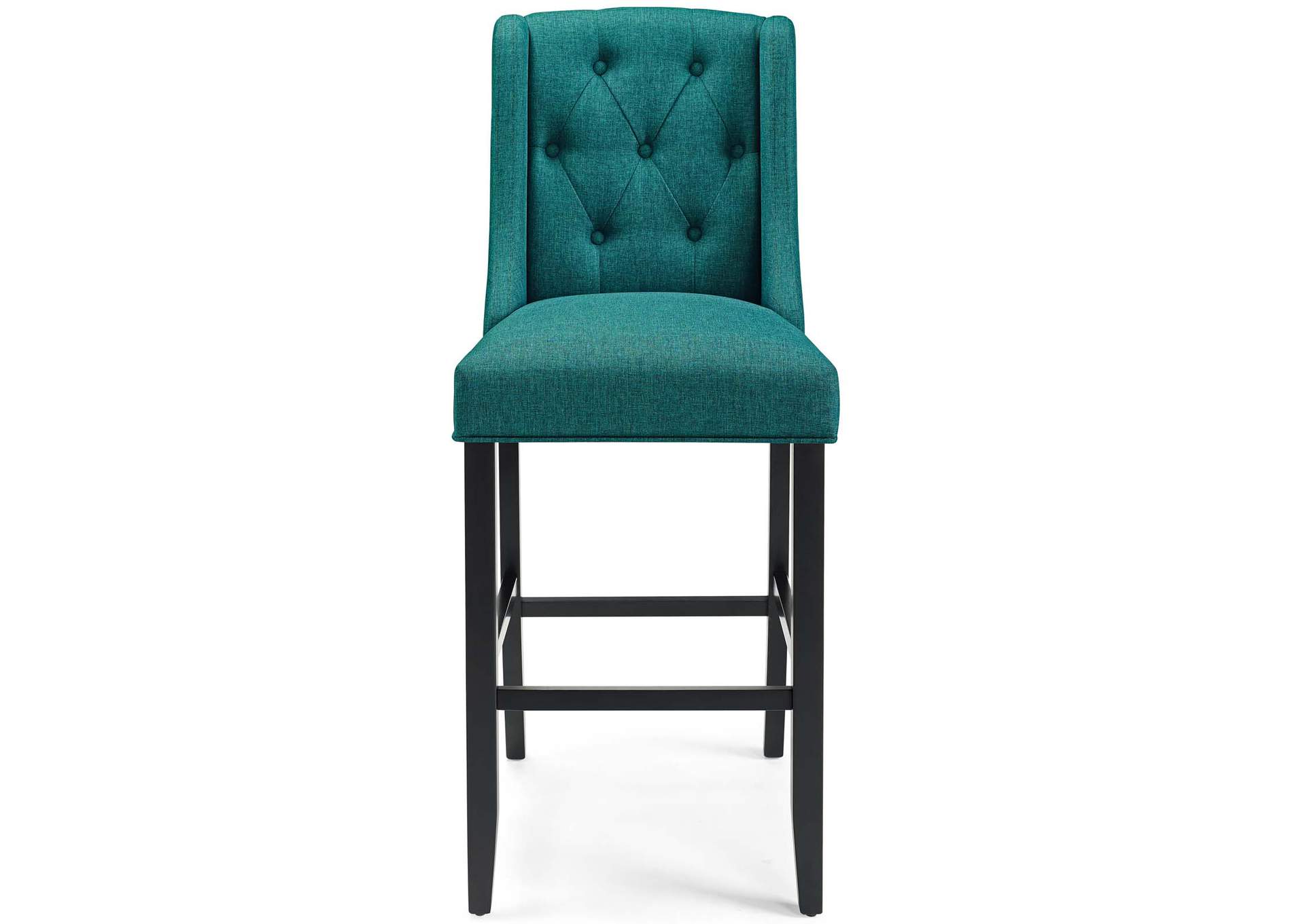 Teal Baronet Tufted Button Upholstered Fabric Bar Stool,Modway