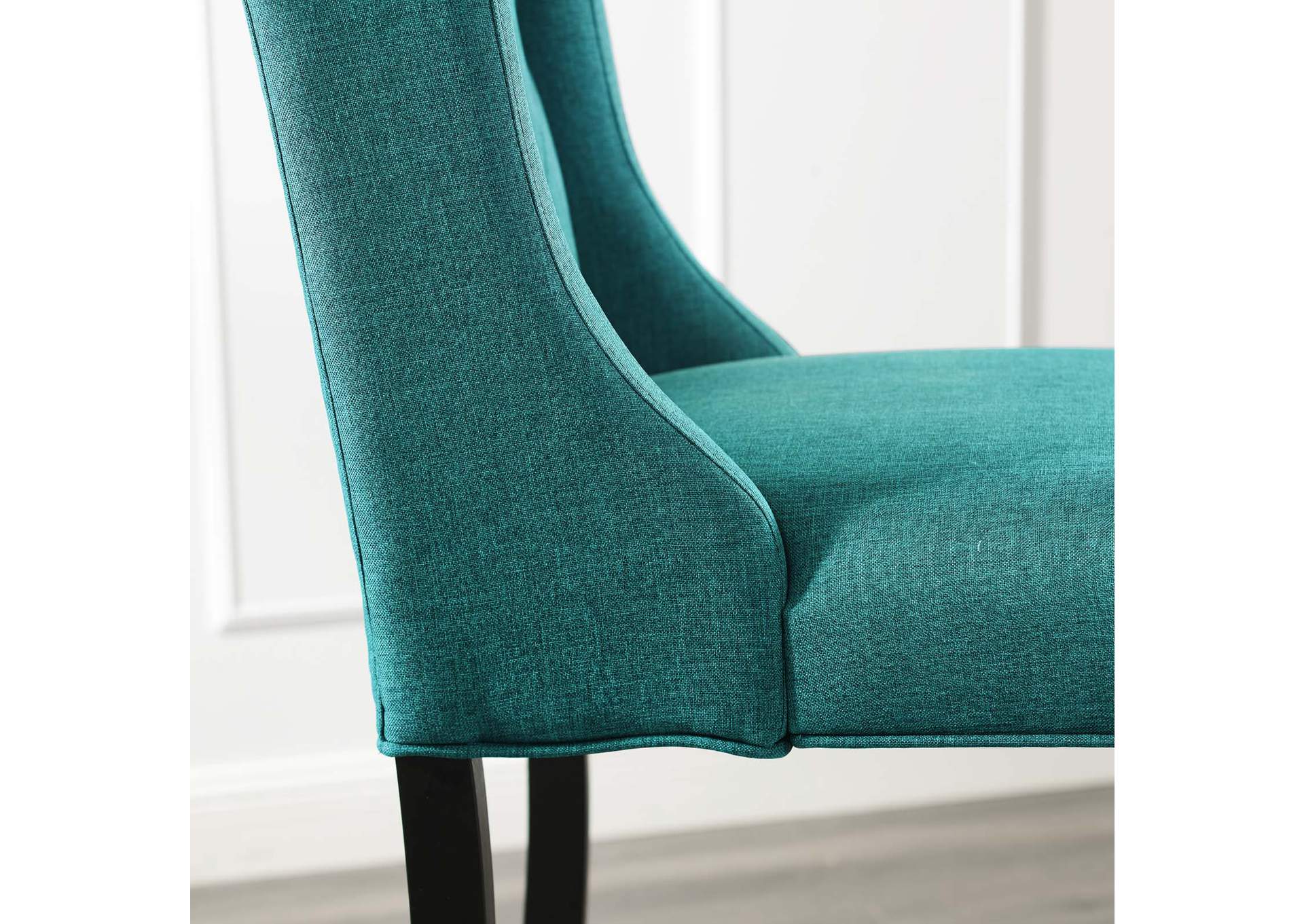 Teal Baronet Tufted Button Upholstered Fabric Bar Stool,Modway