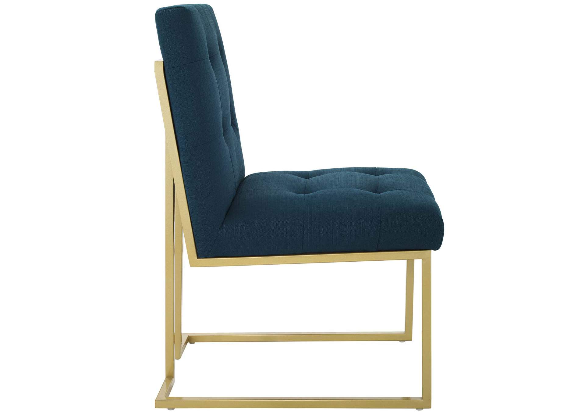 Gold Azure Privy Gold Stainless Steel Upholstered Fabric Dining Accent Chair,Modway