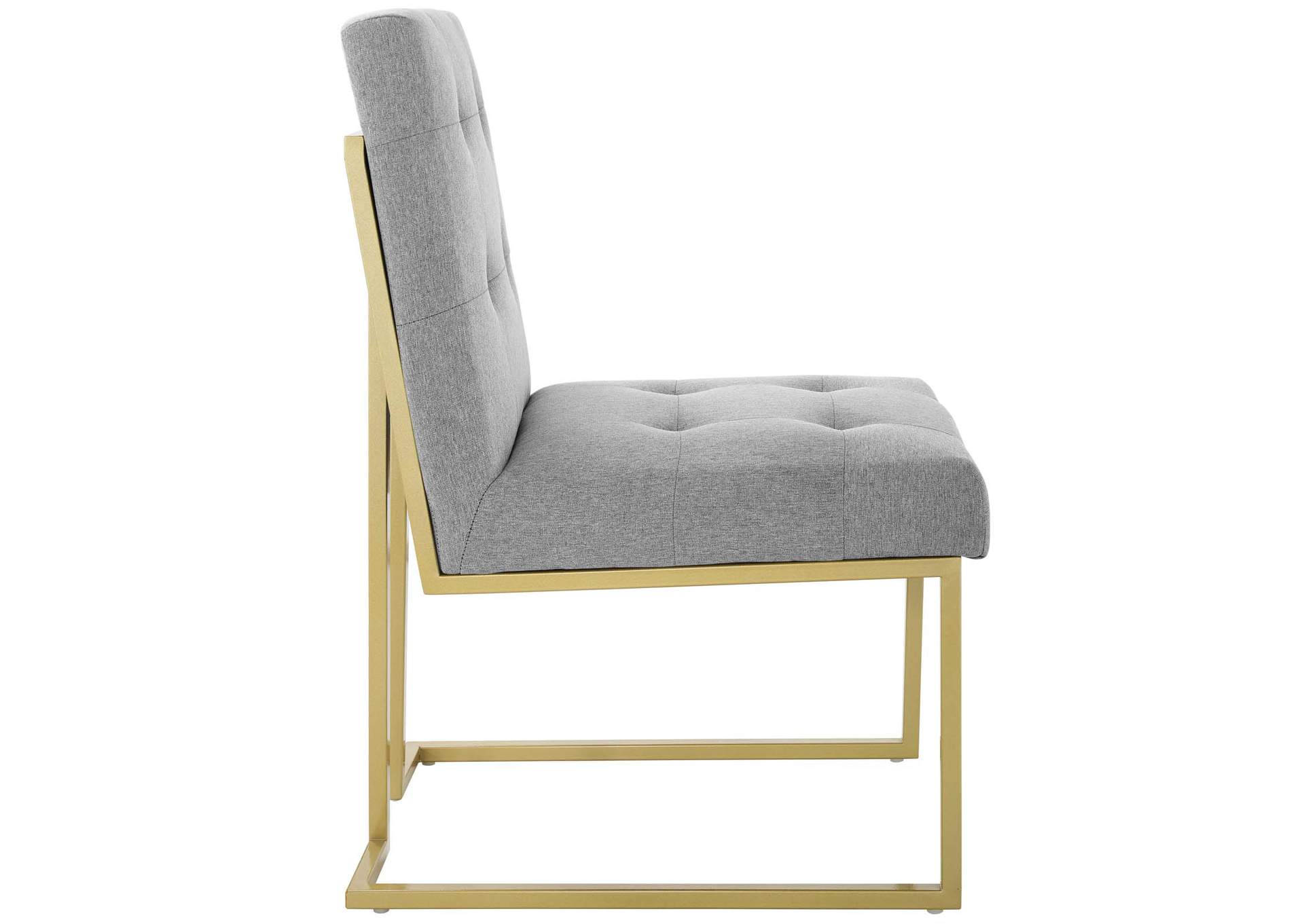 Gold Light Gray Privy Gold Stainless Steel Upholstered Fabric Dining Accent Chair,Modway