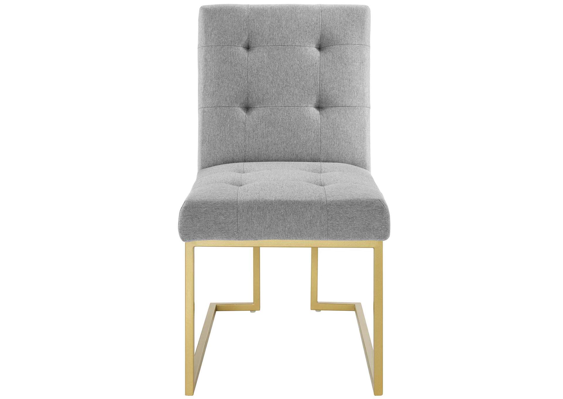 Gold Light Gray Privy Gold Stainless Steel Upholstered Fabric Dining Accent Chair,Modway