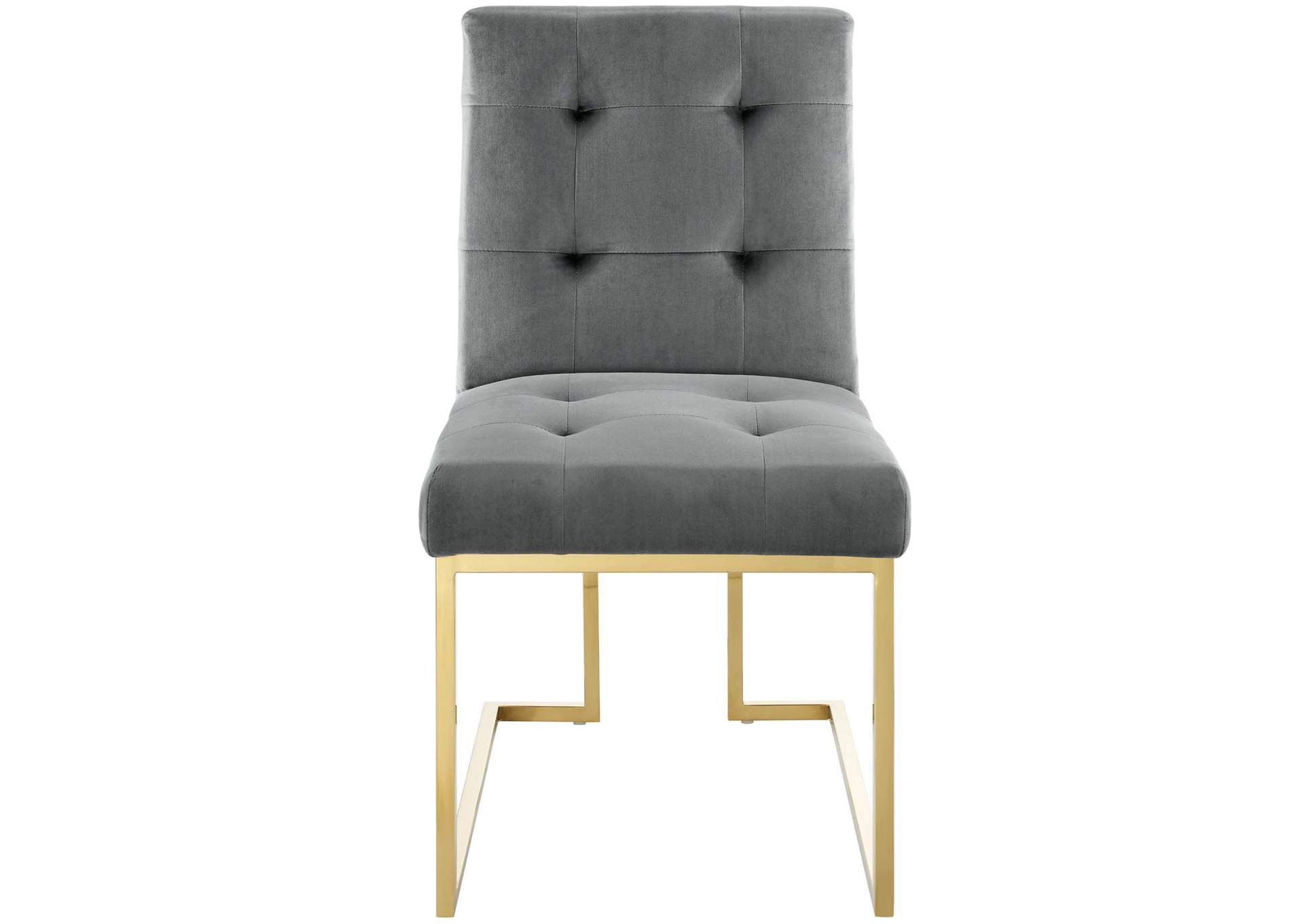 Gold Charcoal Privy Gold Stainless Steel Performance Velvet Dining Chair,Modway