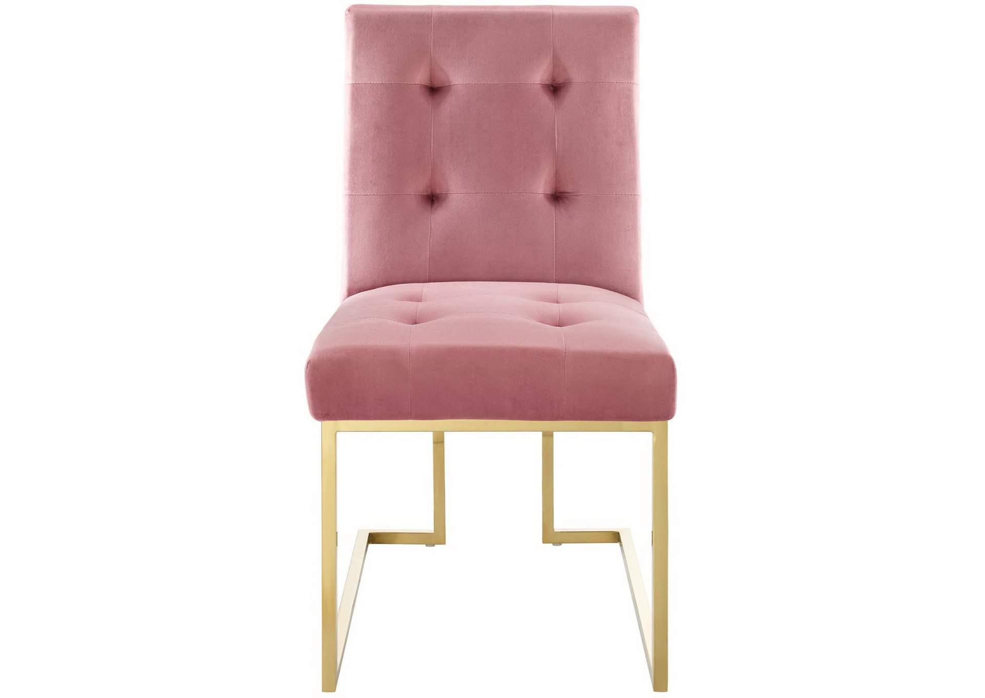 Gold Dusty Rose Privy Gold Stainless Steel Performance Velvet Dining Chair,Modway