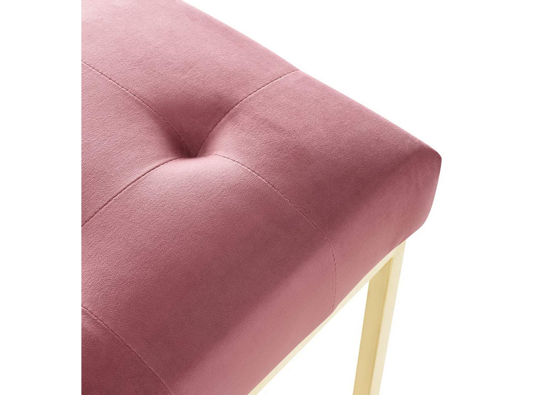 Gold Dusty Rose Privy Gold Stainless Steel Performance Velvet Dining Chair,Modway