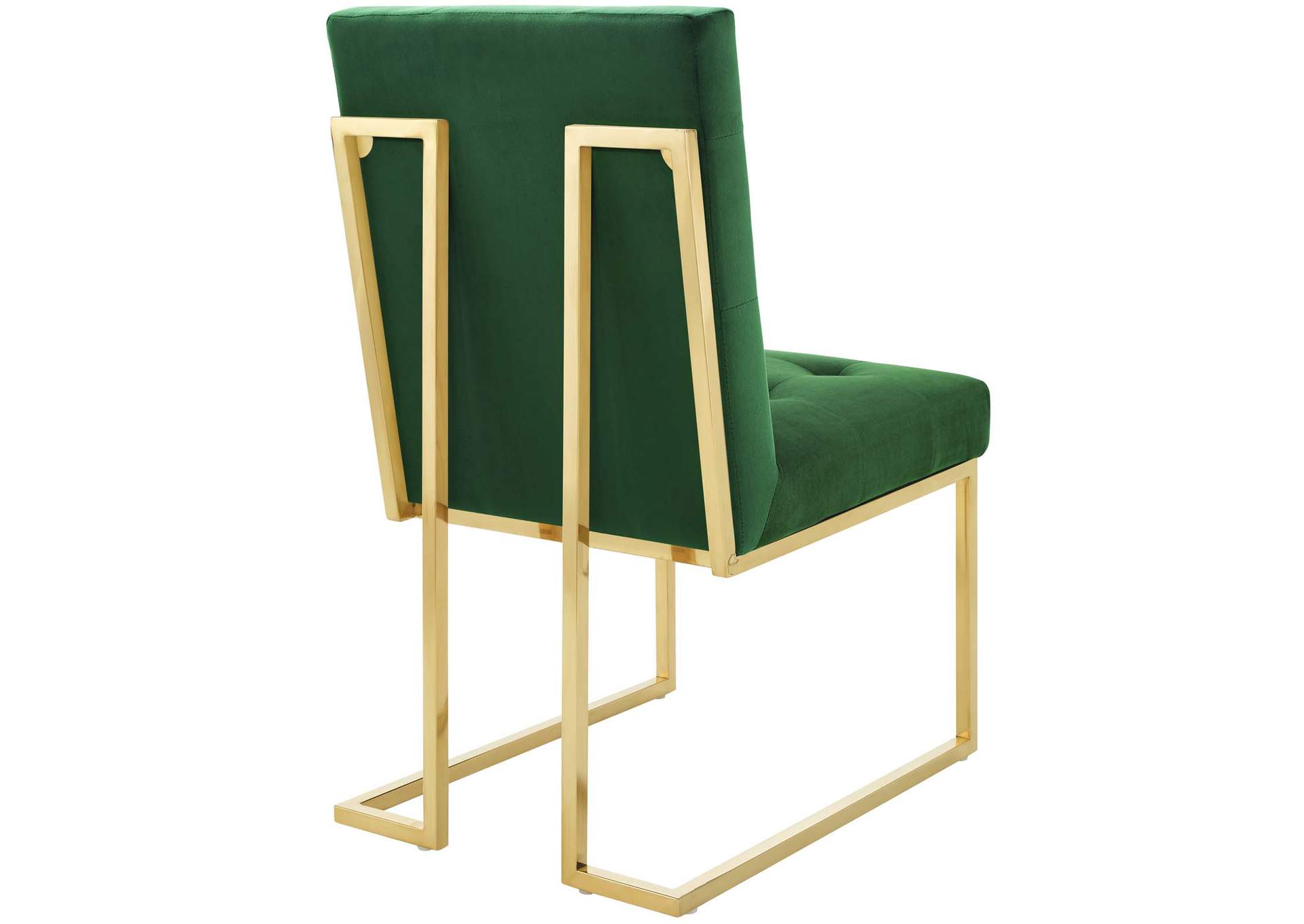 Gold Emerald Privy Gold Stainless Steel Performance Velvet Dining Chair,Modway