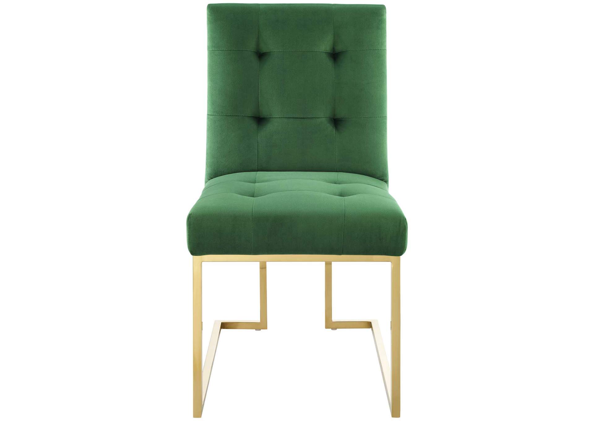 Gold Emerald Privy Gold Stainless Steel Performance Velvet Dining Chair,Modway