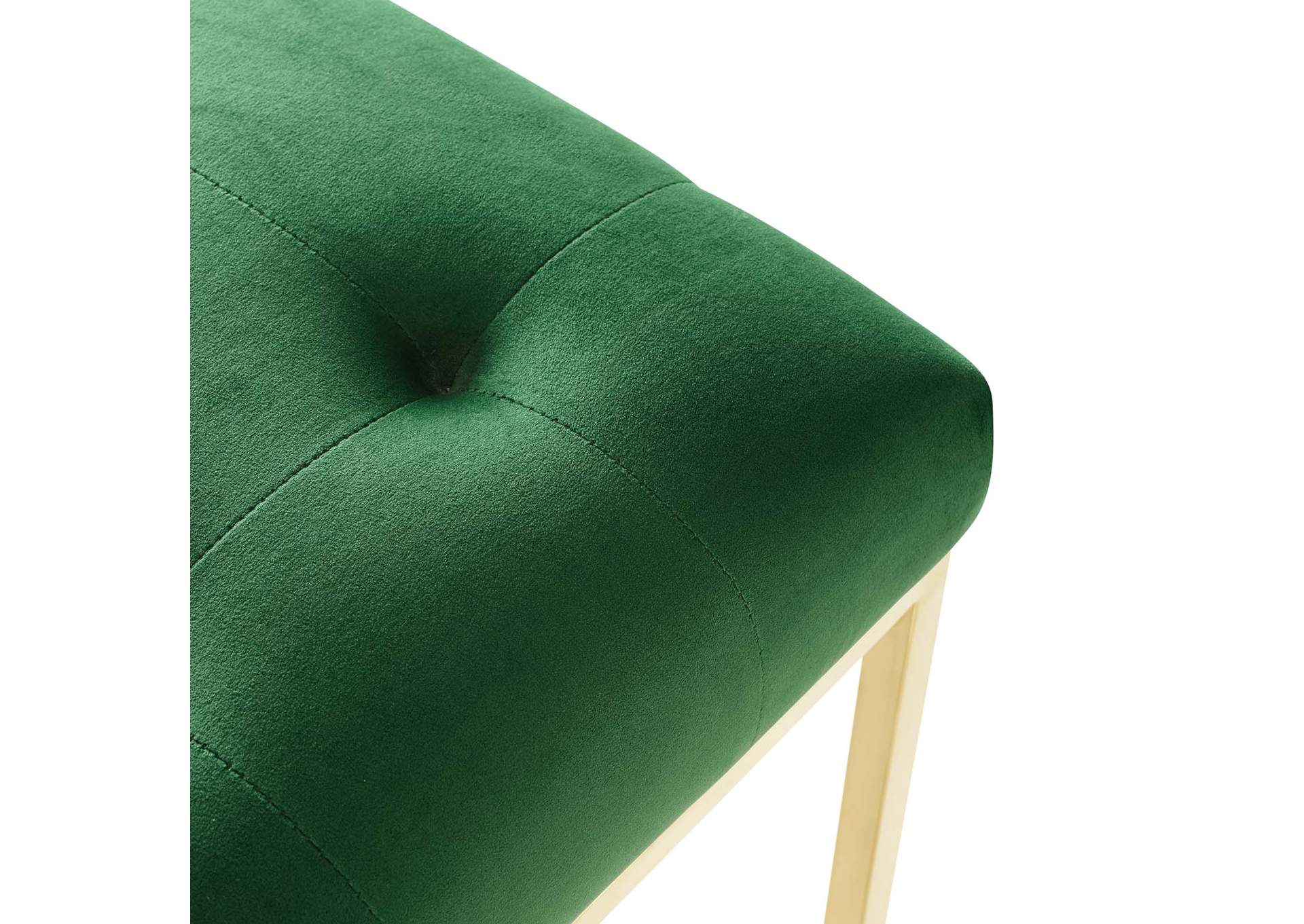 Gold Emerald Privy Gold Stainless Steel Performance Velvet Dining Chair,Modway