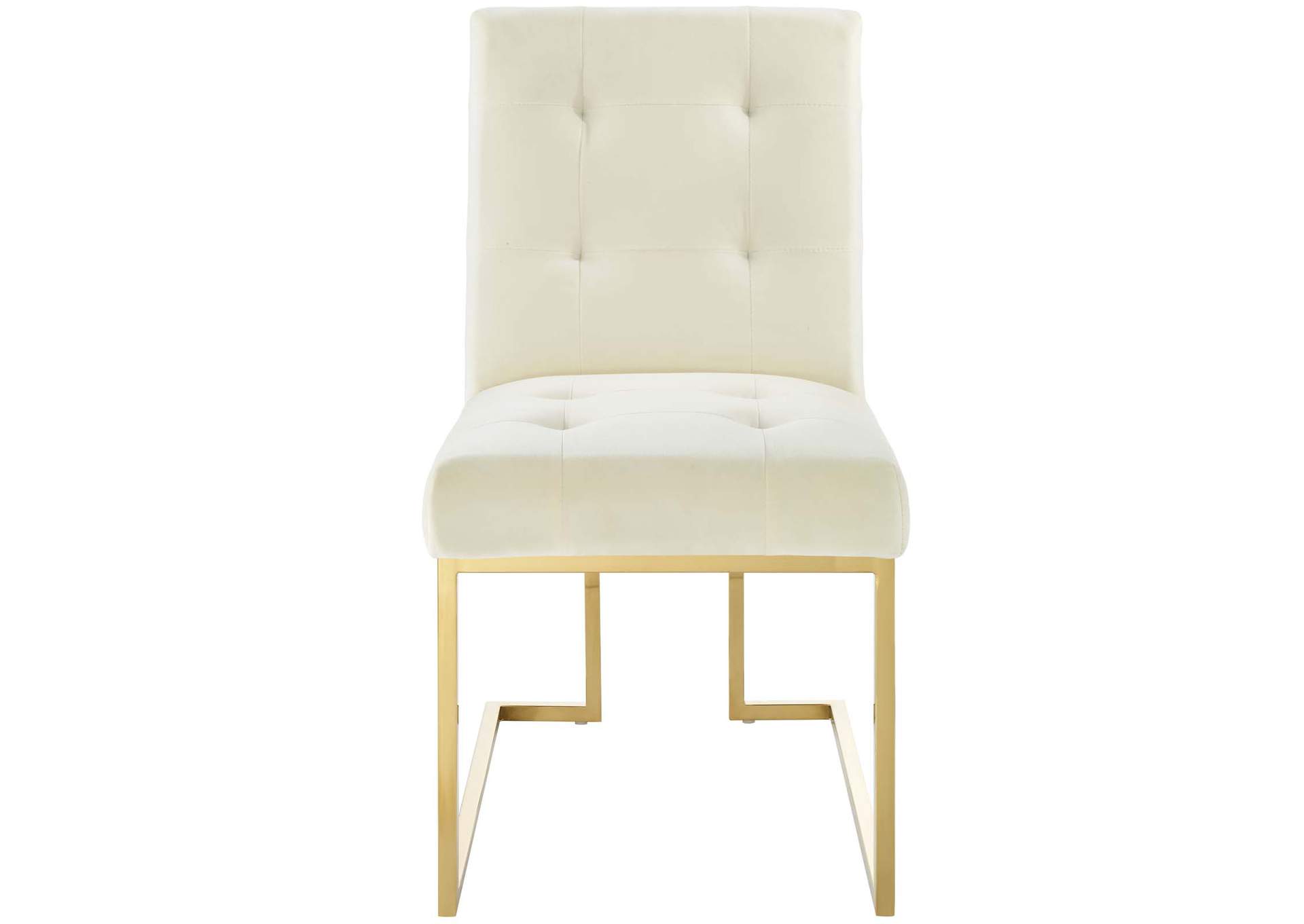 Gold Ivory Privy Gold Stainless Steel Performance Velvet Dining Chair,Modway