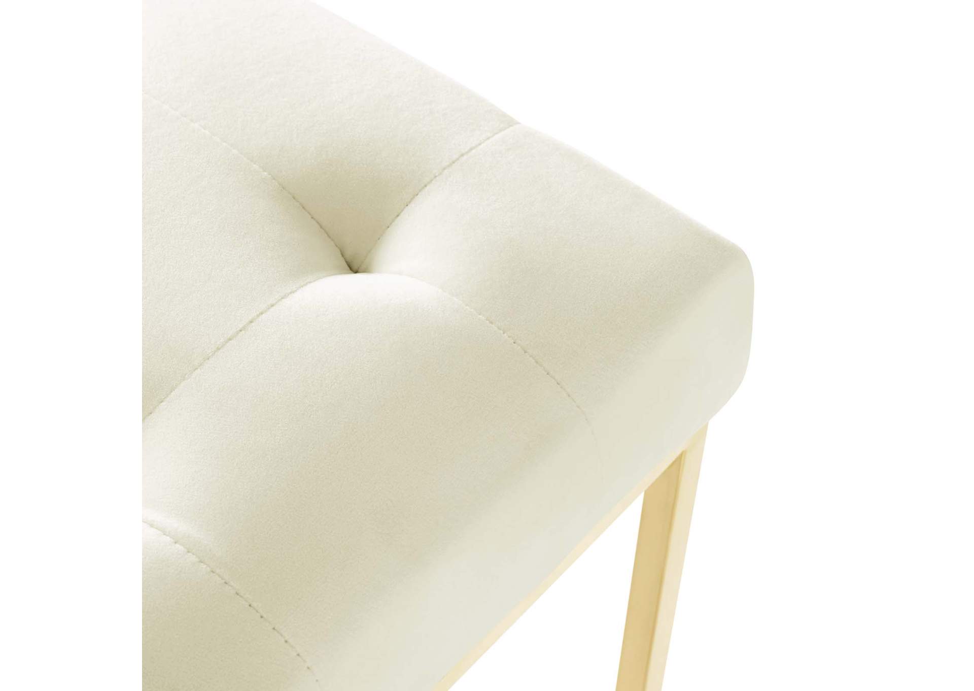 Gold Ivory Privy Gold Stainless Steel Performance Velvet Dining Chair,Modway