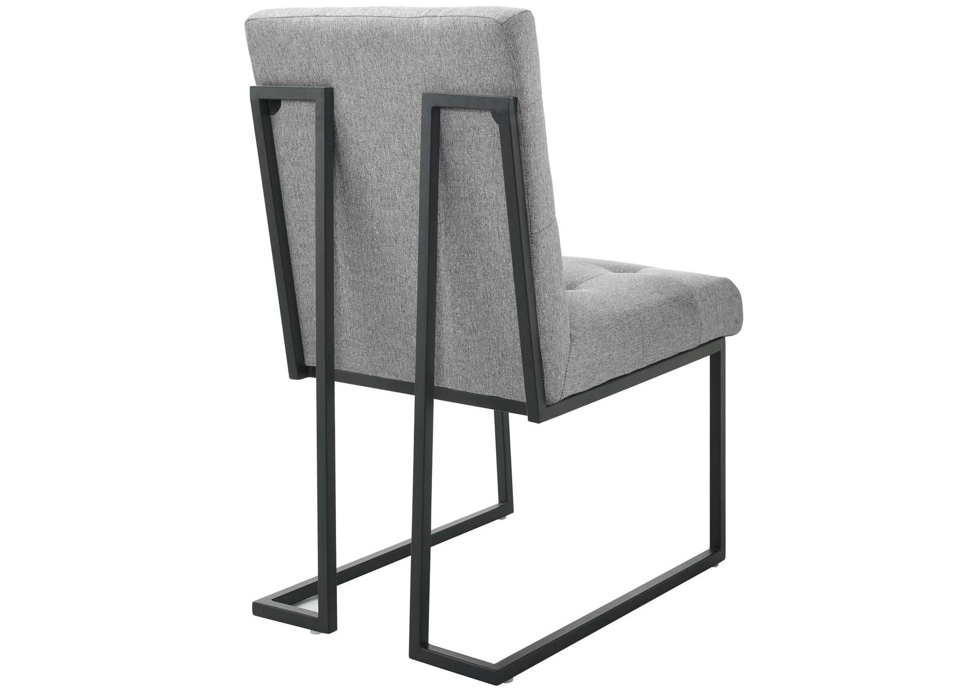 Black Light Gray Privy Black Stainless Steel Upholstered Fabric Dining Chair,Modway