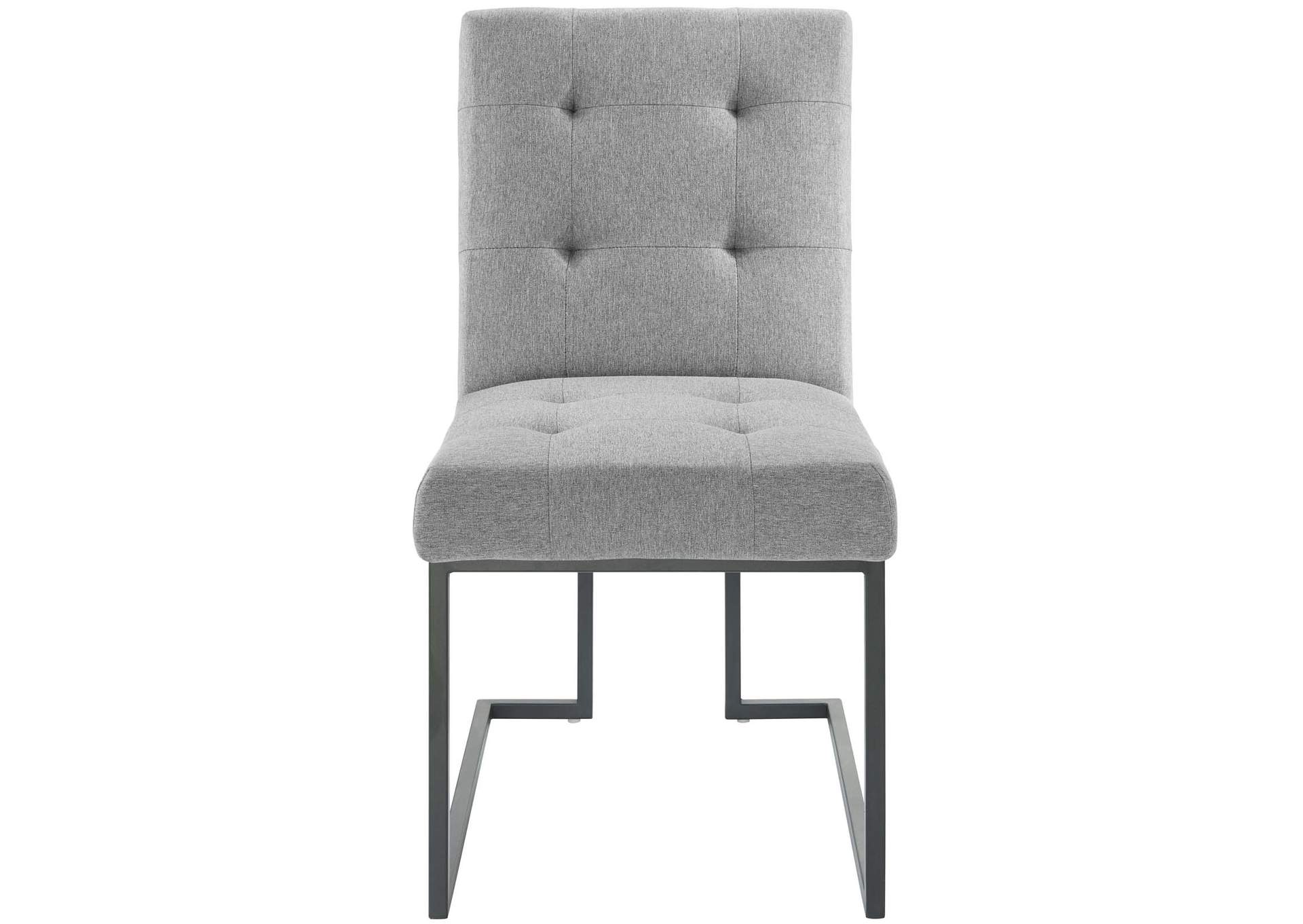 Black Light Gray Privy Black Stainless Steel Upholstered Fabric Dining Chair,Modway