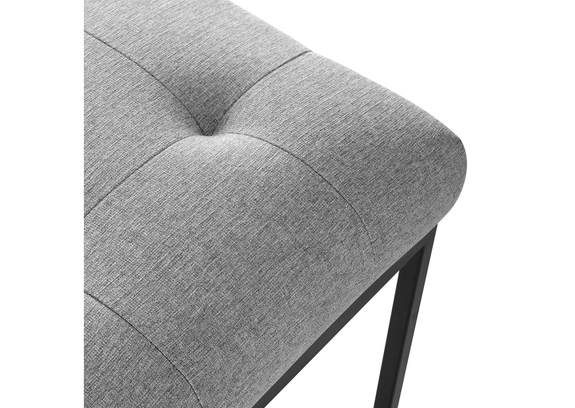 Black Light Gray Privy Black Stainless Steel Upholstered Fabric Dining Chair,Modway