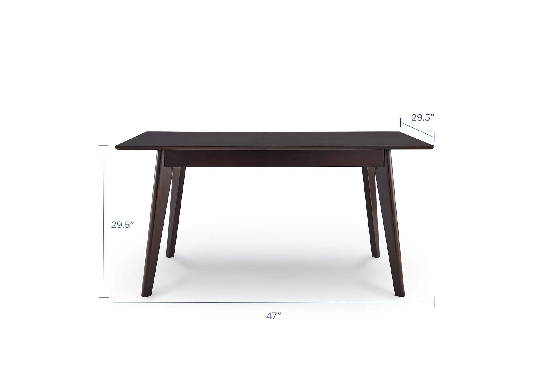 Cappuccino Oracle 47" Rectangle Dining Table,Modway