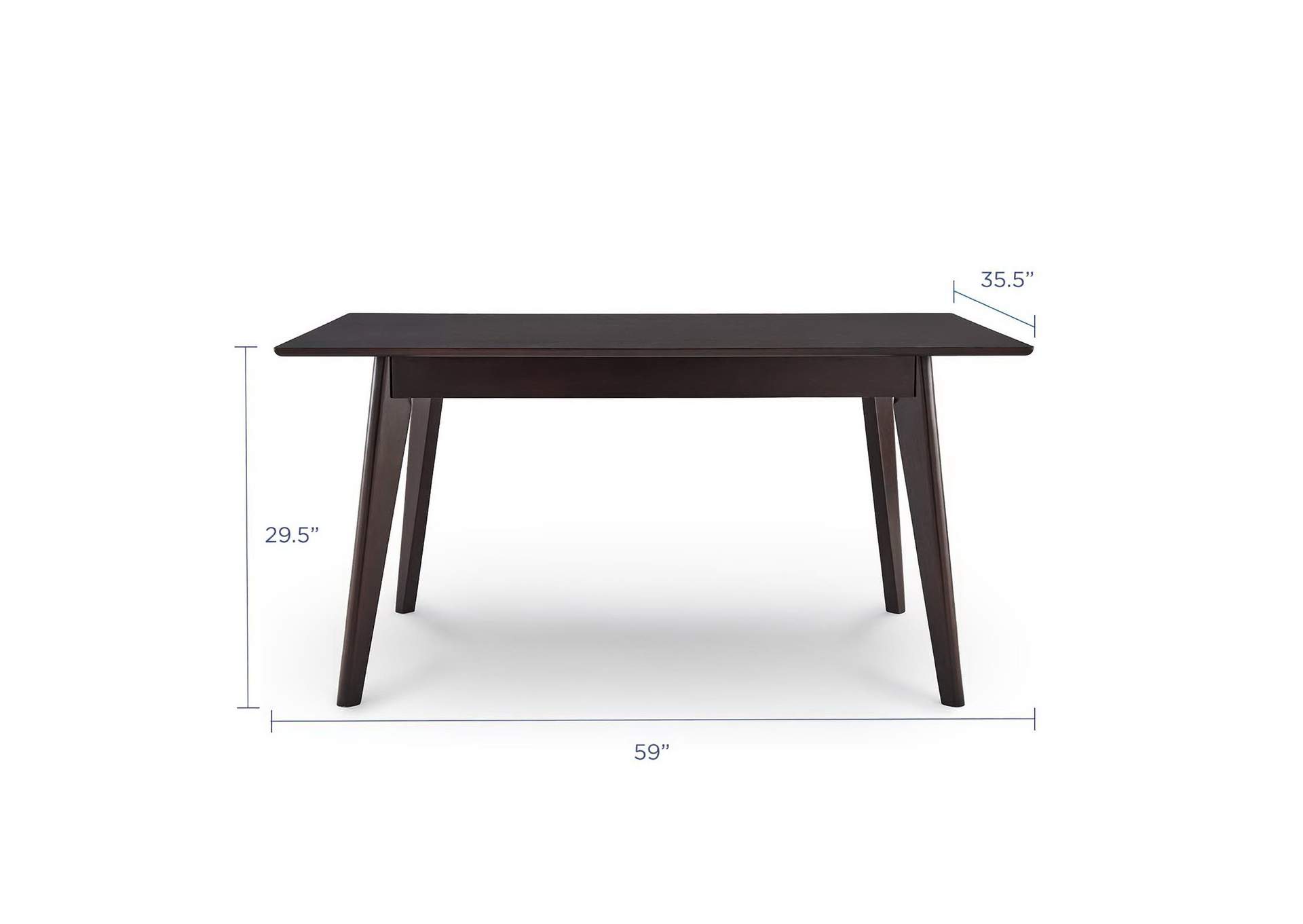 Cappuccino Oracle 59" Rectangle Dining Table,Modway