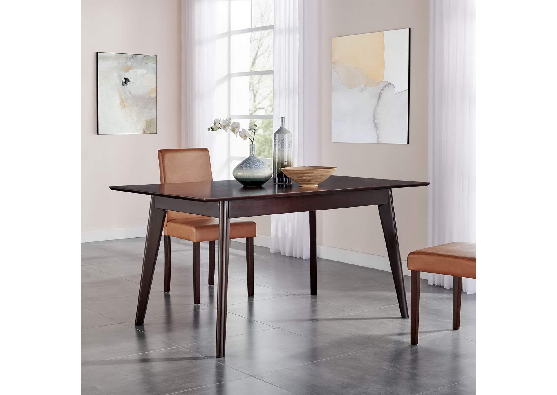 Cappuccino Oracle 59" Rectangle Dining Table,Modway