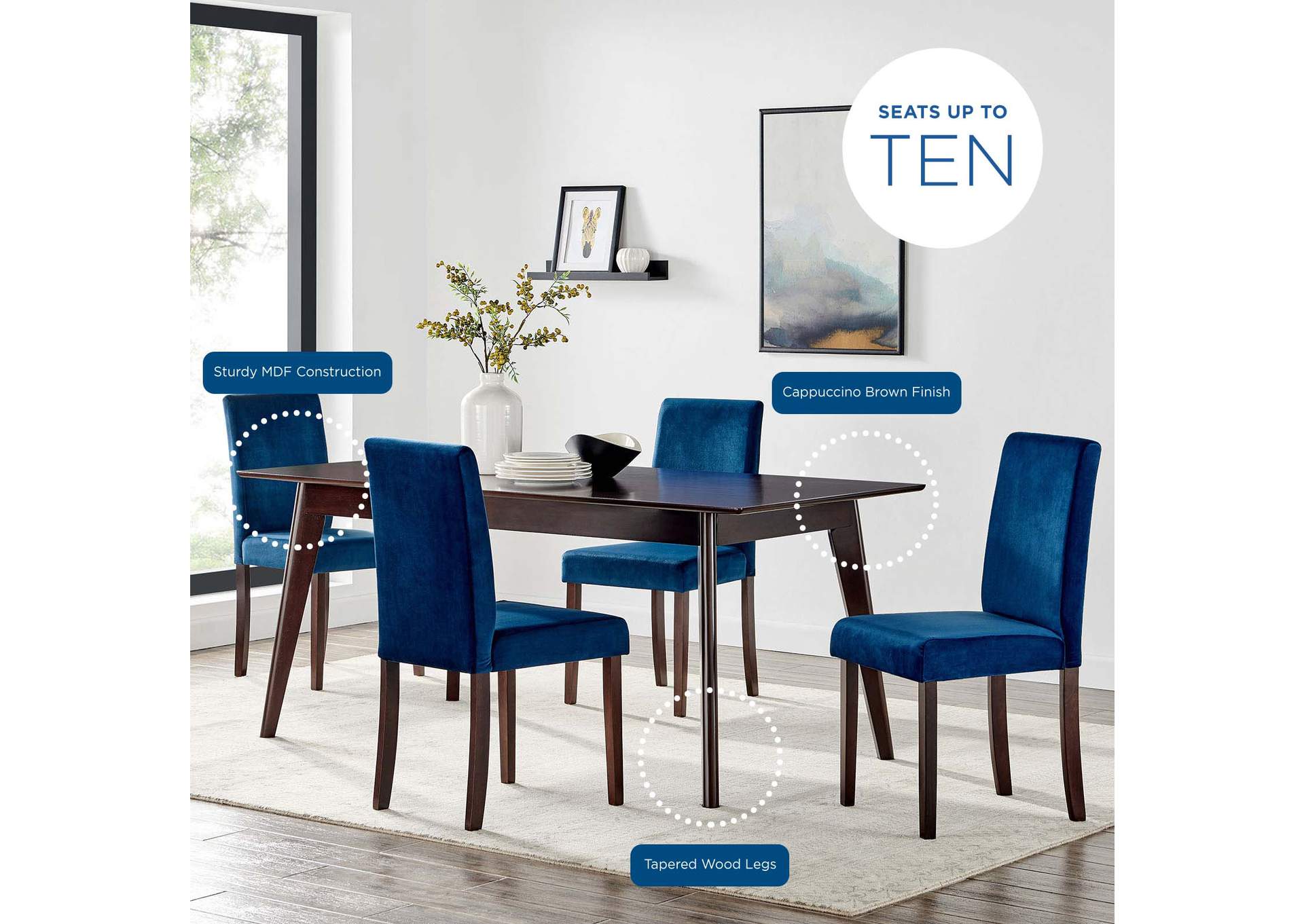 Cappuccino Oracle 69" Rectangle Dining Table,Modway