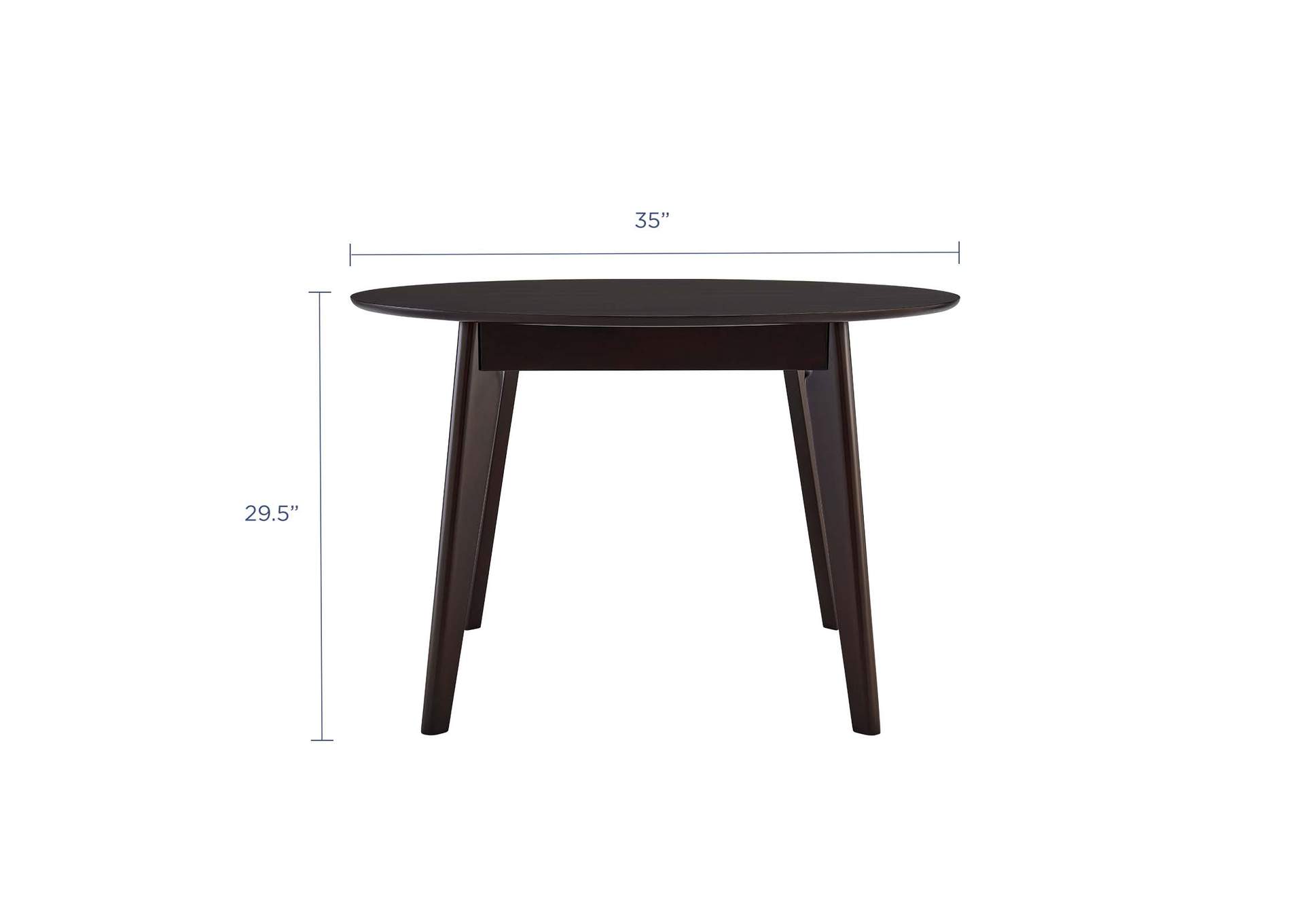 Cappuccino Vision 35" Round Dining Table,Modway