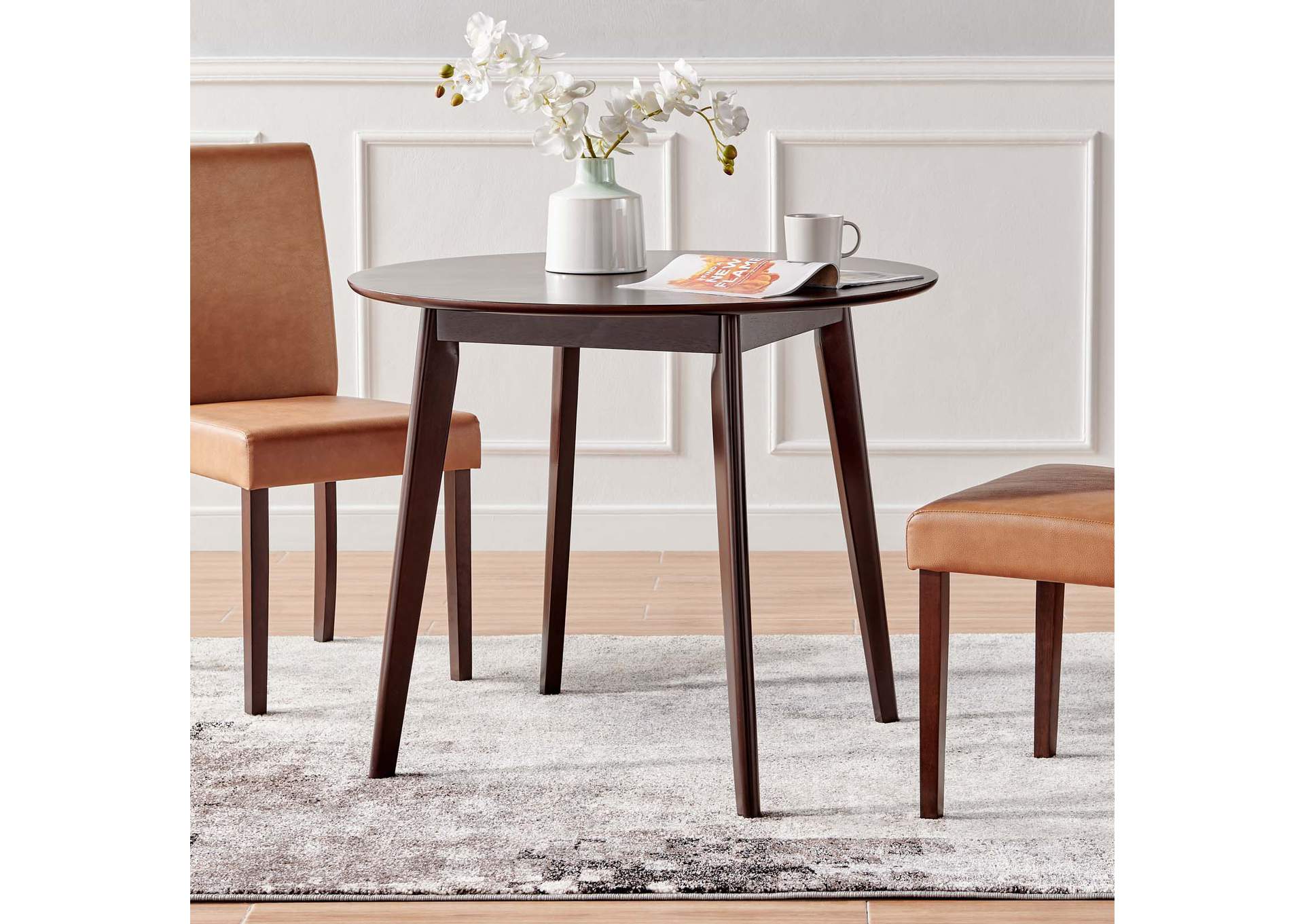 Cappuccino Vision 35" Round Dining Table,Modway