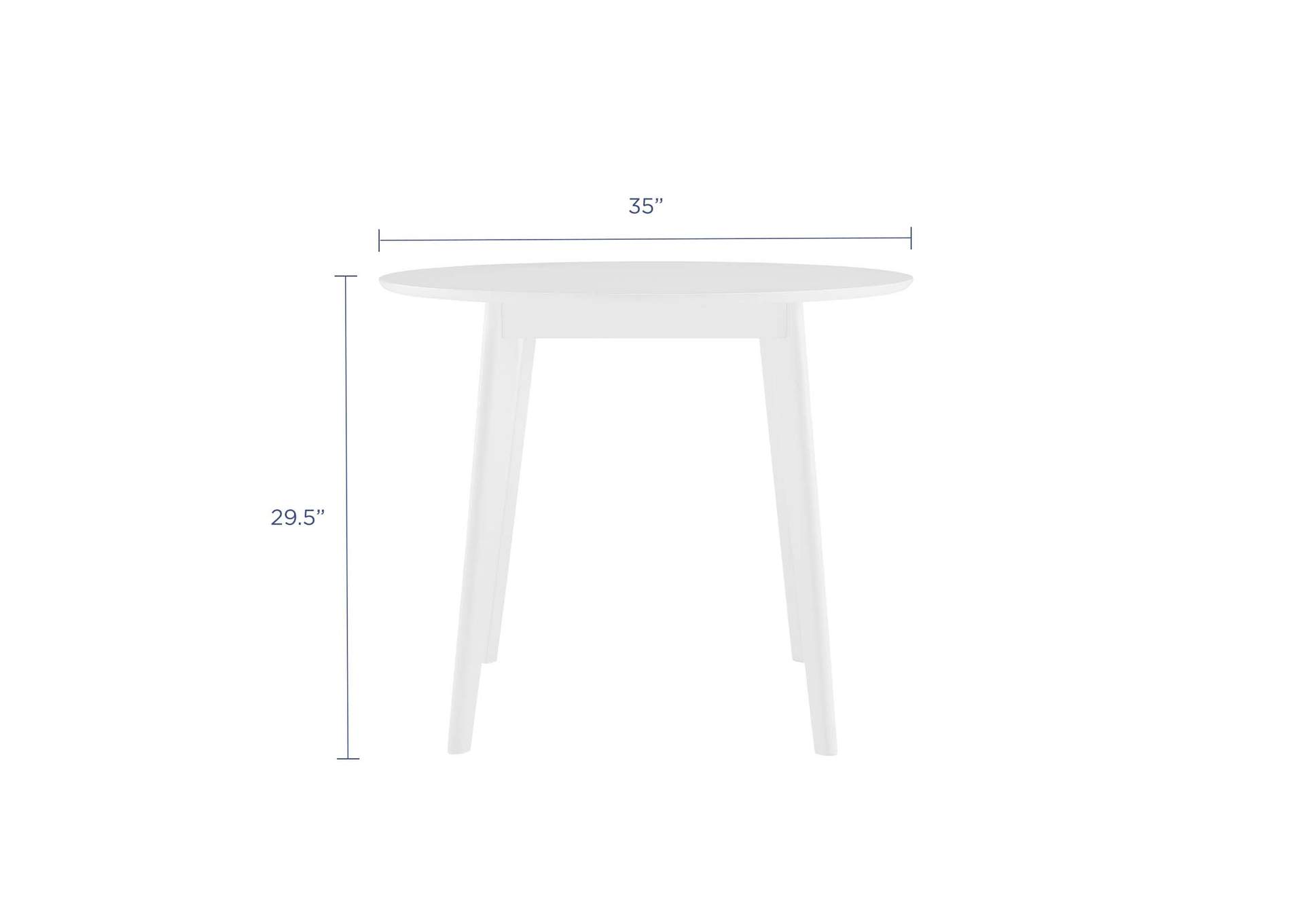 White Vision 35" Round Dining Table,Modway