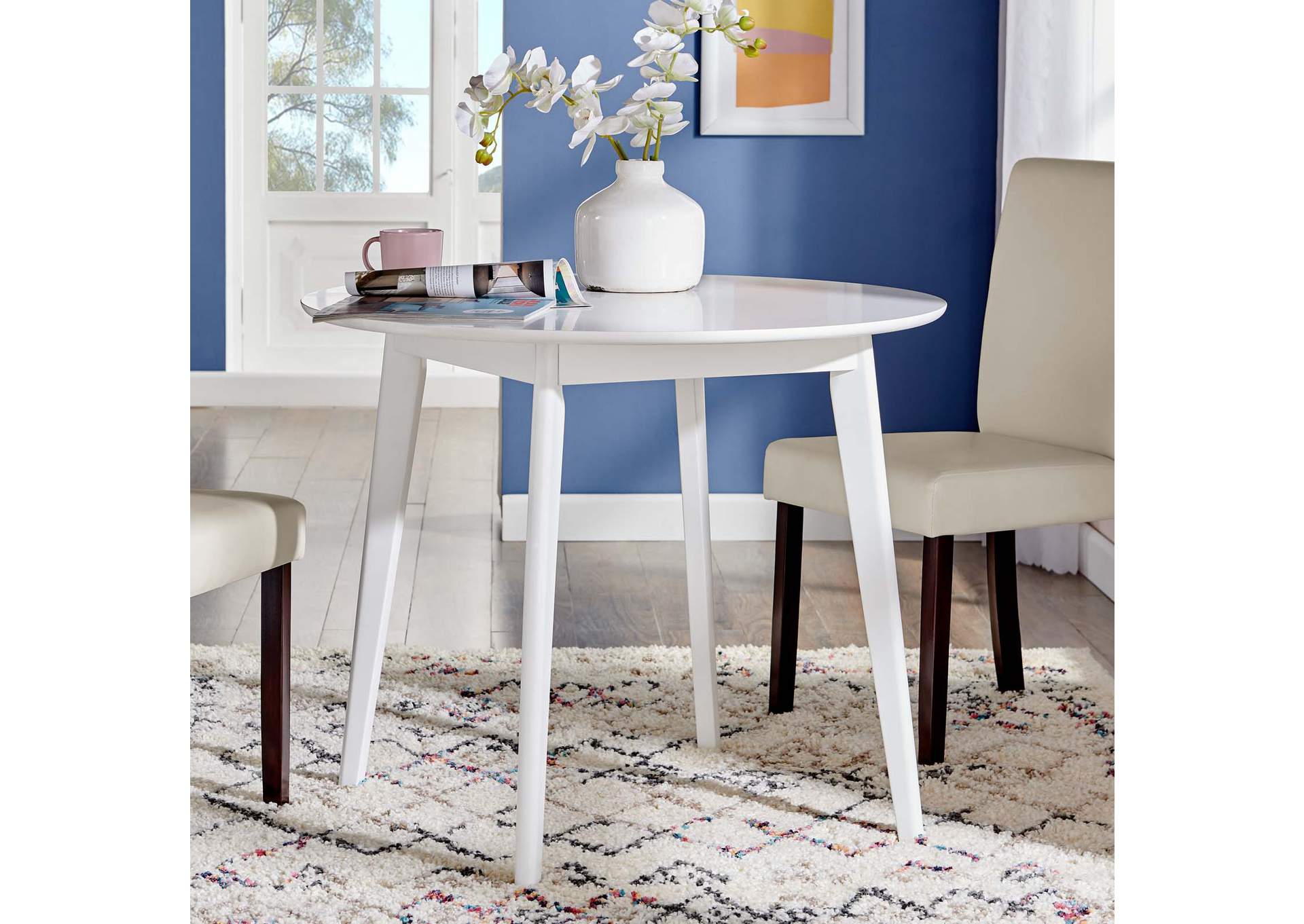 White Vision 35" Round Dining Table,Modway
