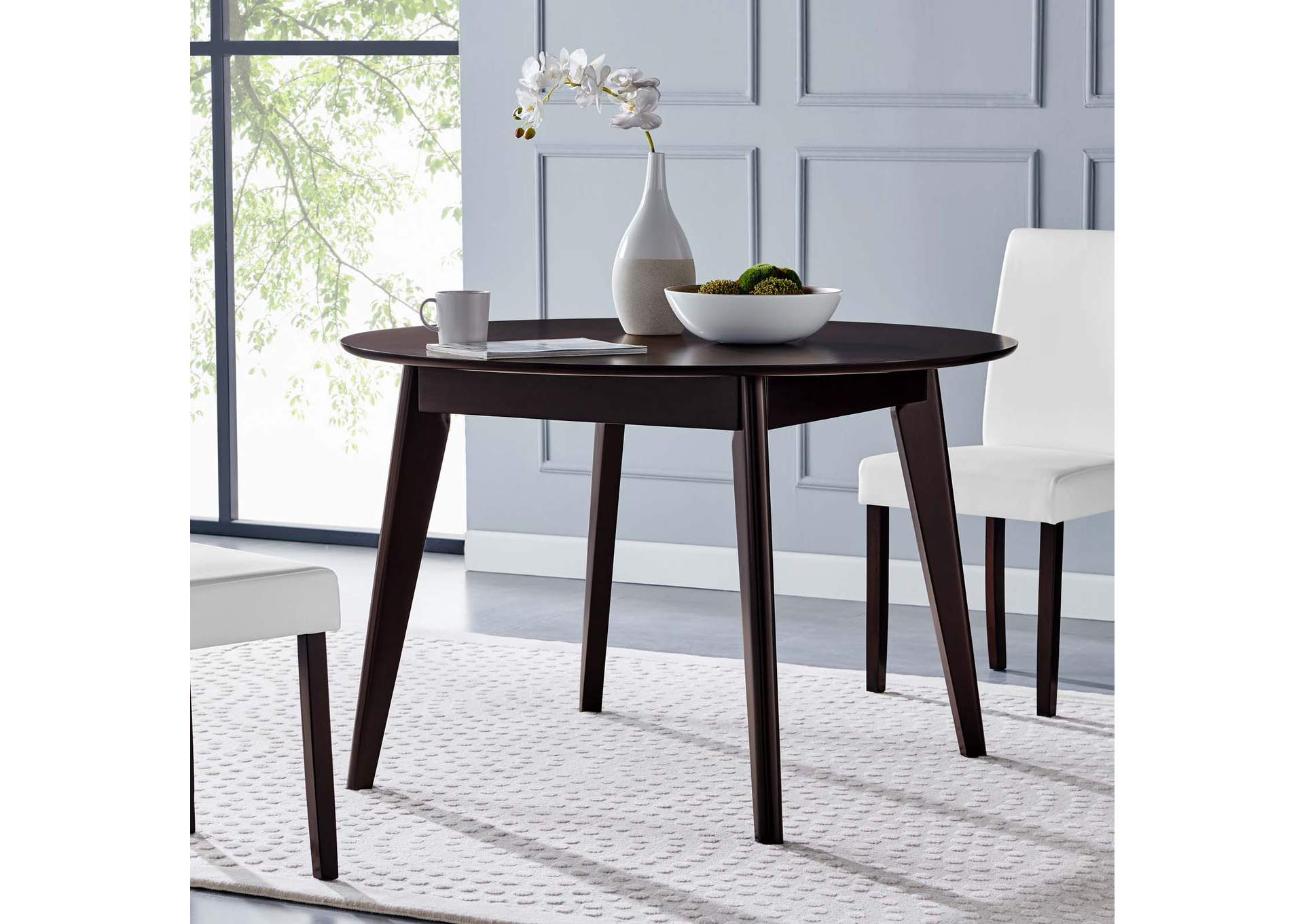 Cappuccino Vision 45" Round Dining Table,Modway