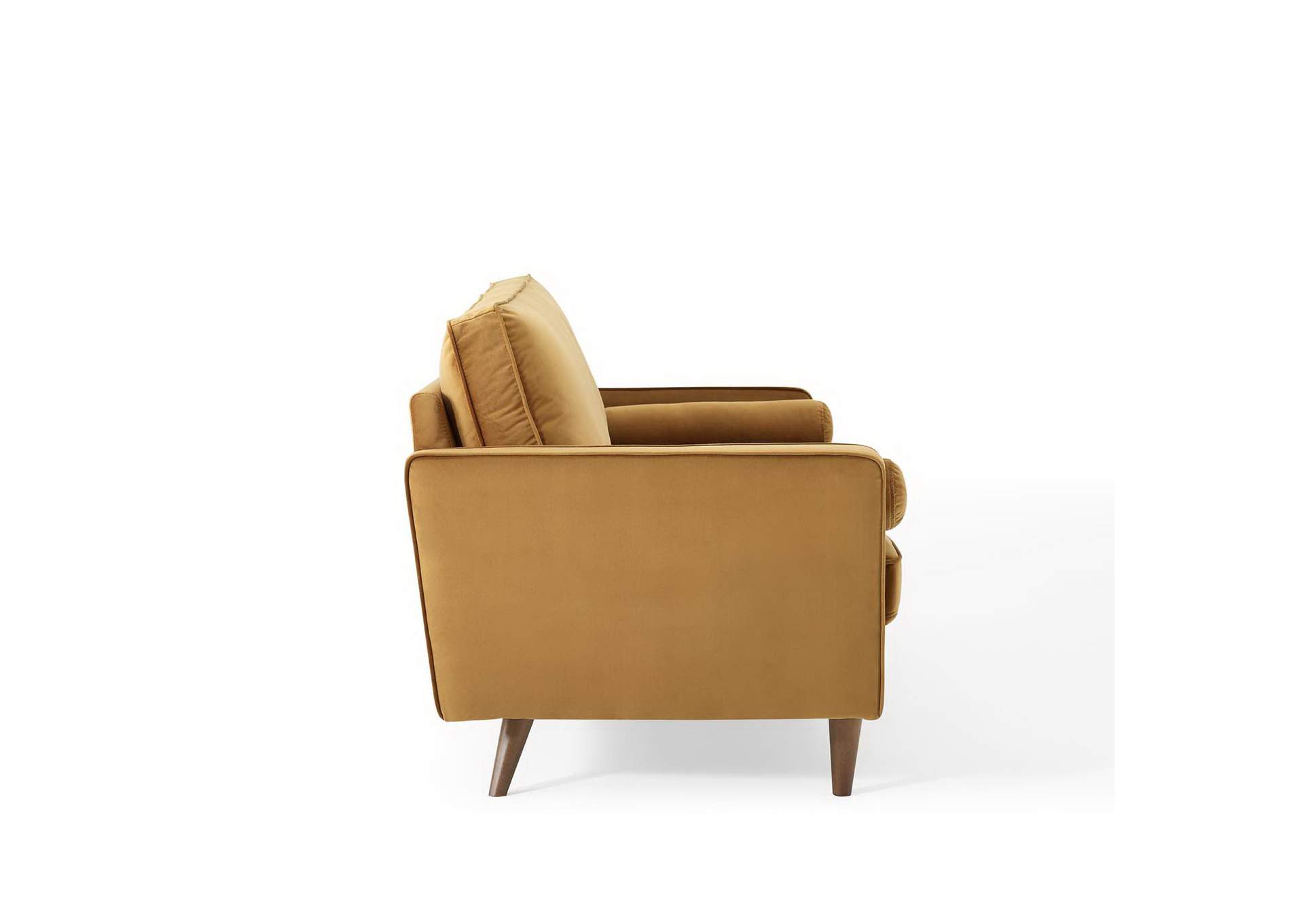 Cognac Valour Performance Velvet Sofa,Modway